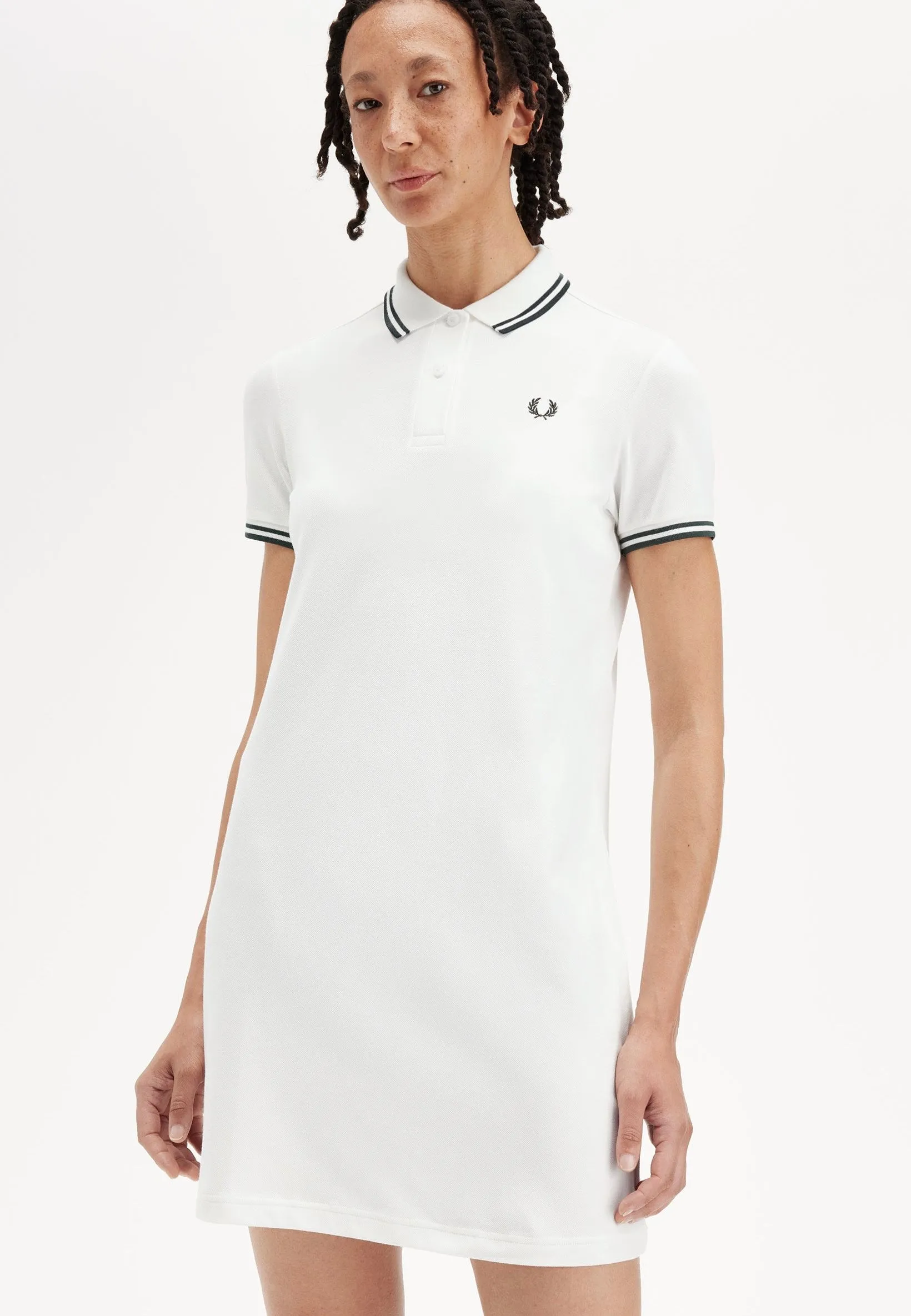 High - end Garment Fred Perry - The Twin Tipped Snow White/Court Green - Dress