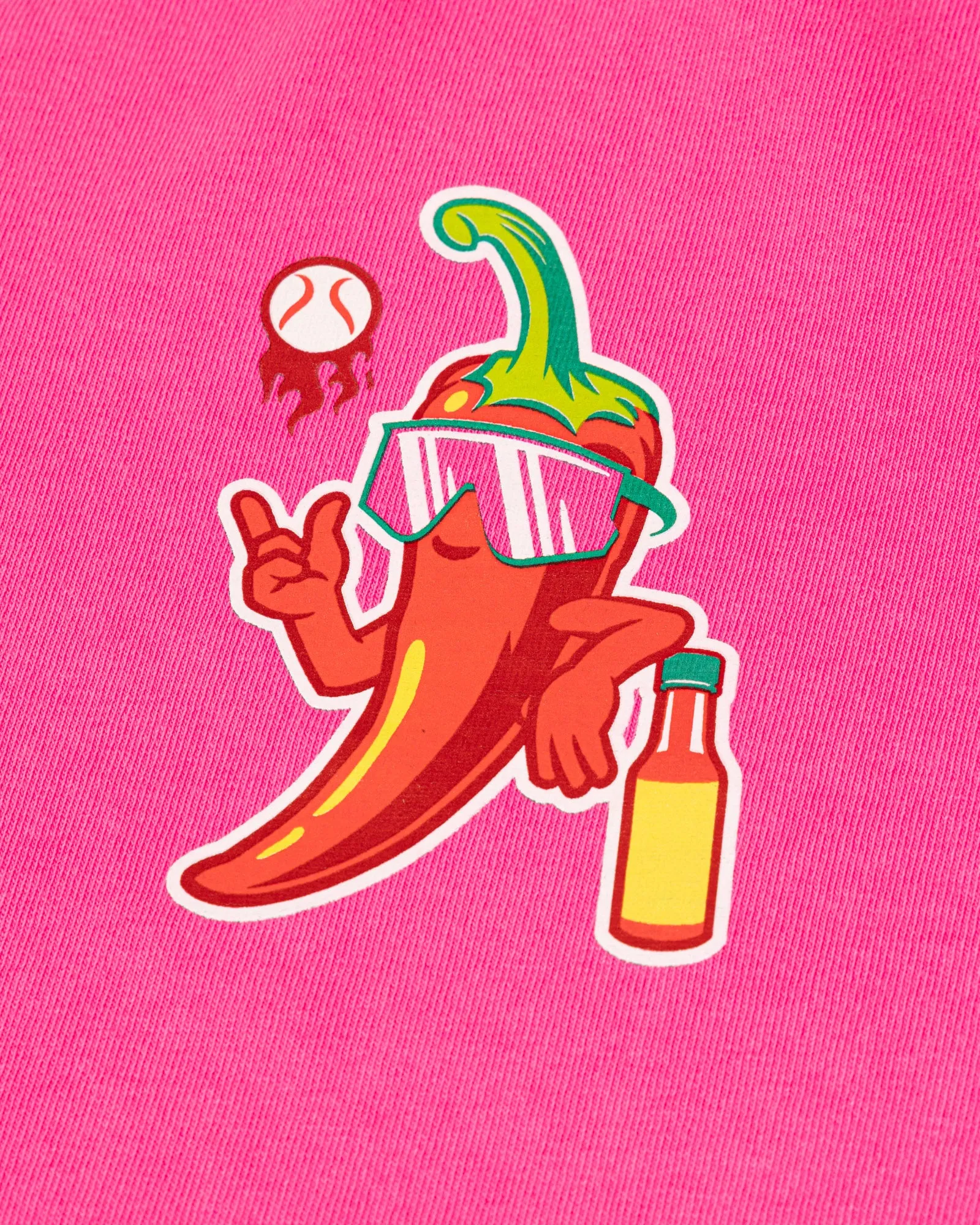 High Heat Hot Sauce Glow in the Dark Relaxed Fit T-Shirt (Hot Pink) Loungewear