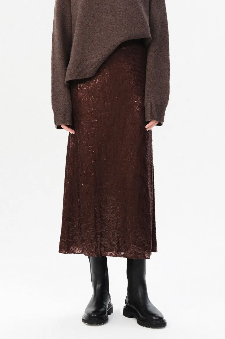 High low hem Cardales Dark Brown Percy Skirt