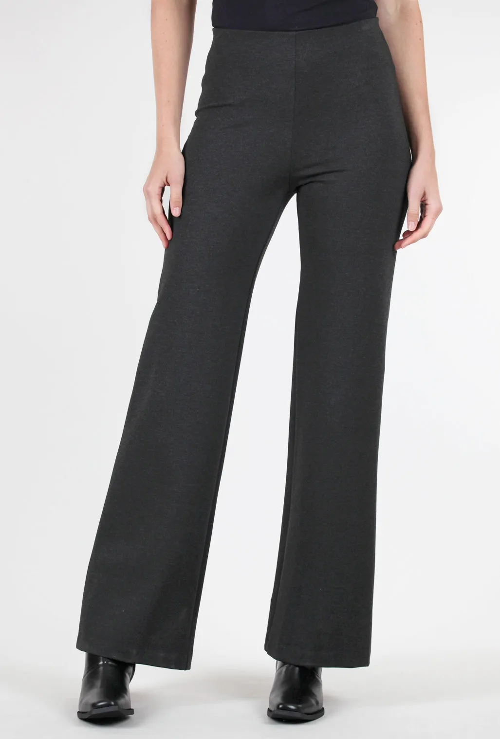 Olivia Ponte Knit Pant, Dark Charcoal Functional Look