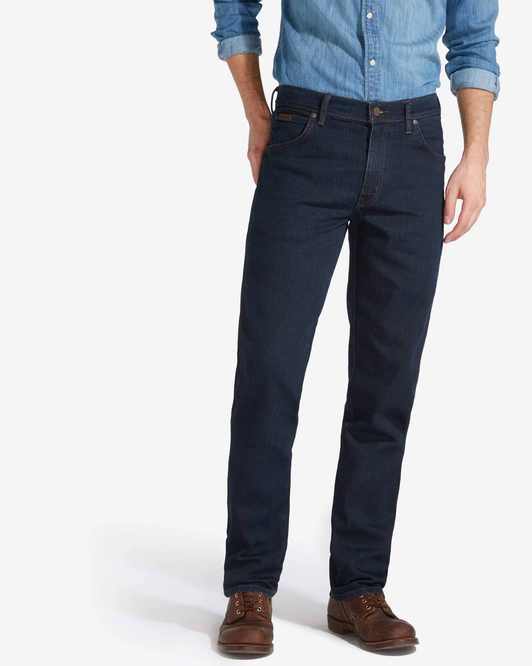 Wrangler Texas Stretch Authentic Straight Mens Jeans - Blue Black | Wrangler Jeans | JEANSTORE