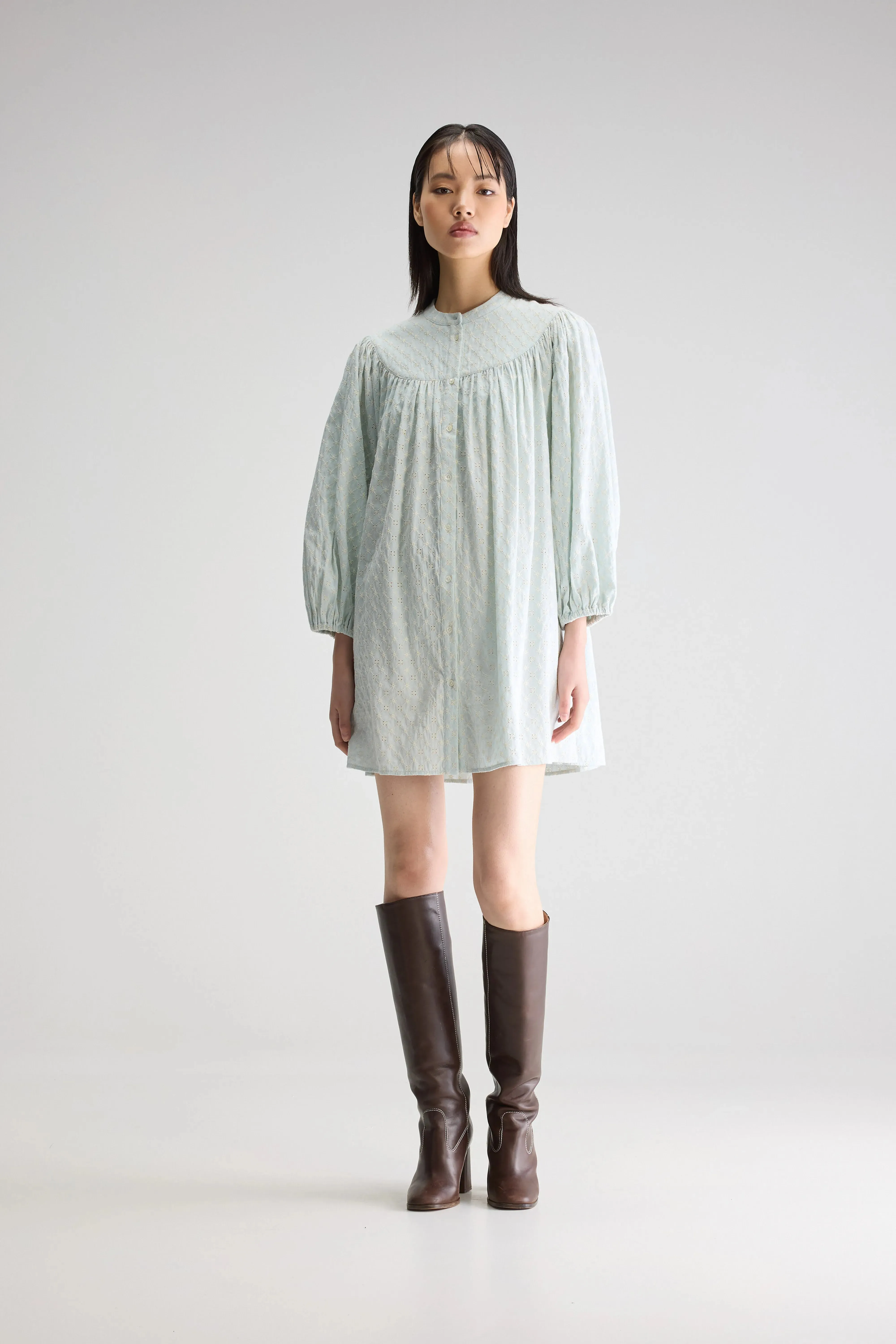 Hilona babydoll dress (251 / W / STONE BLUE) quick - drying