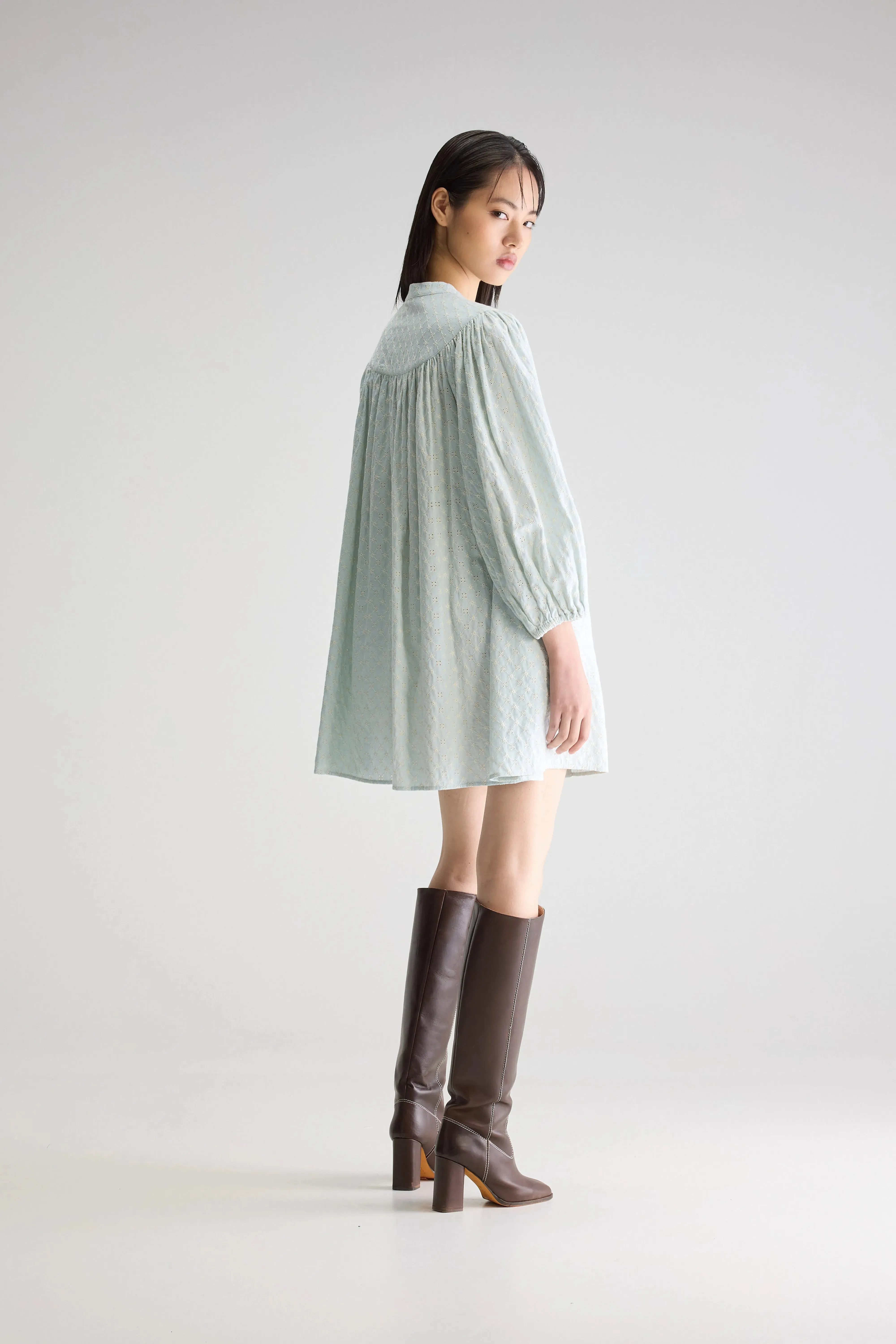 Hilona babydoll dress (251 / W / STONE BLUE) quick - drying