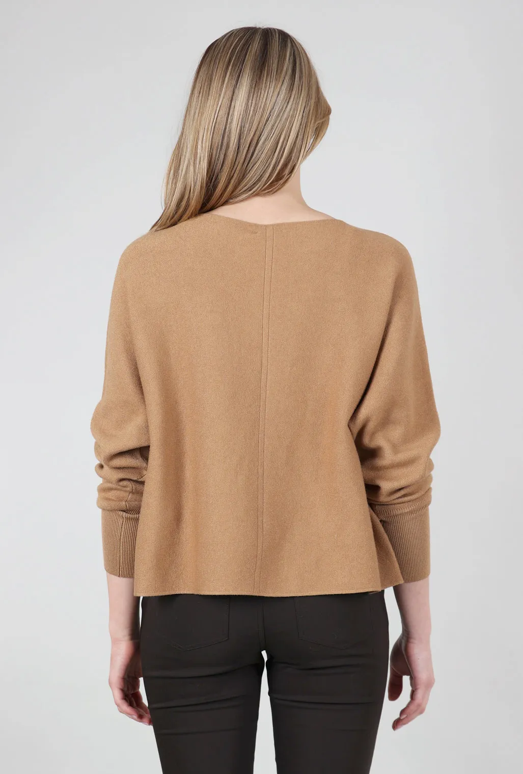 Hip-Skim Dolman Sweater, Dark Doe Loose Fit