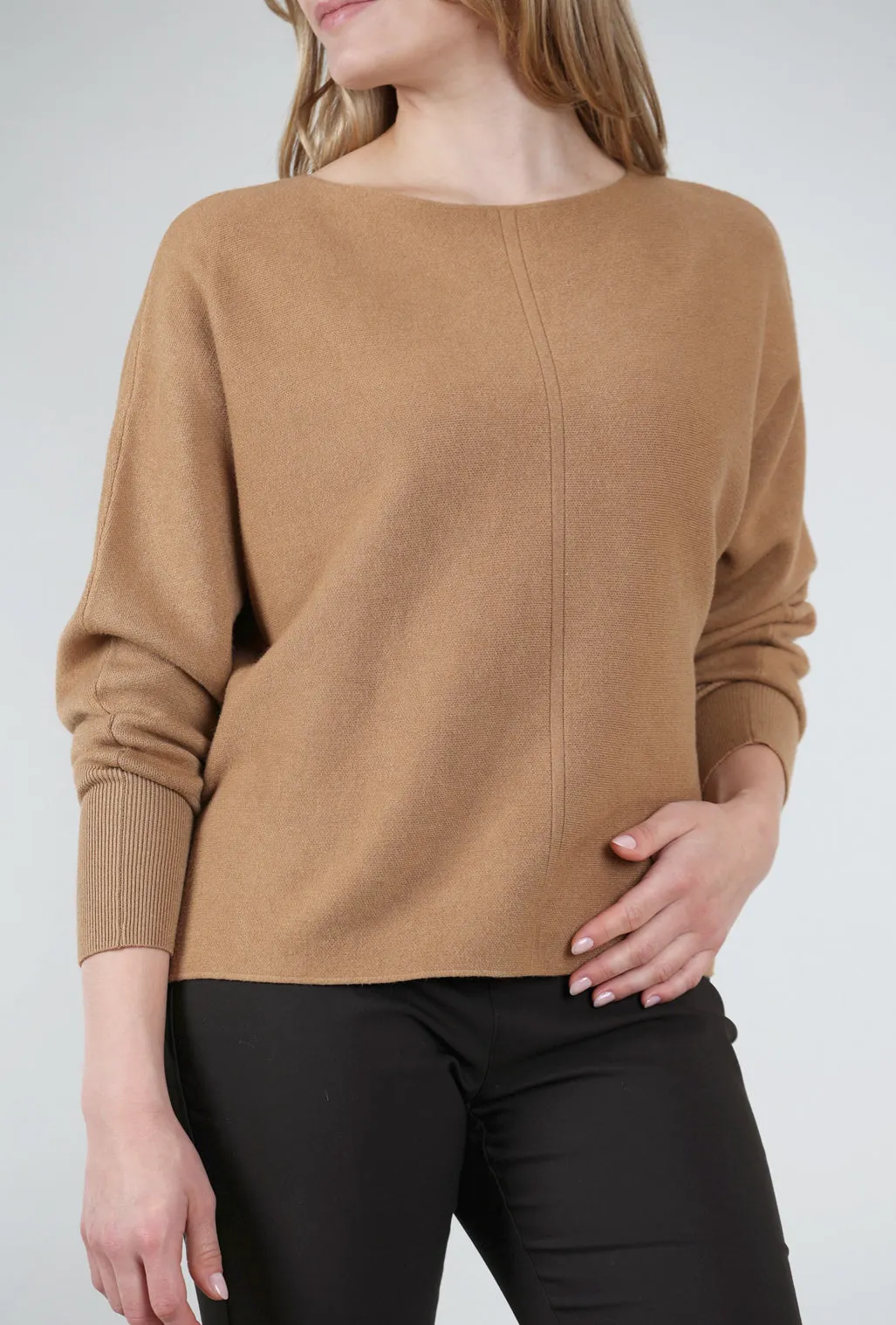Hip-Skim Dolman Sweater, Dark Doe Loose Fit