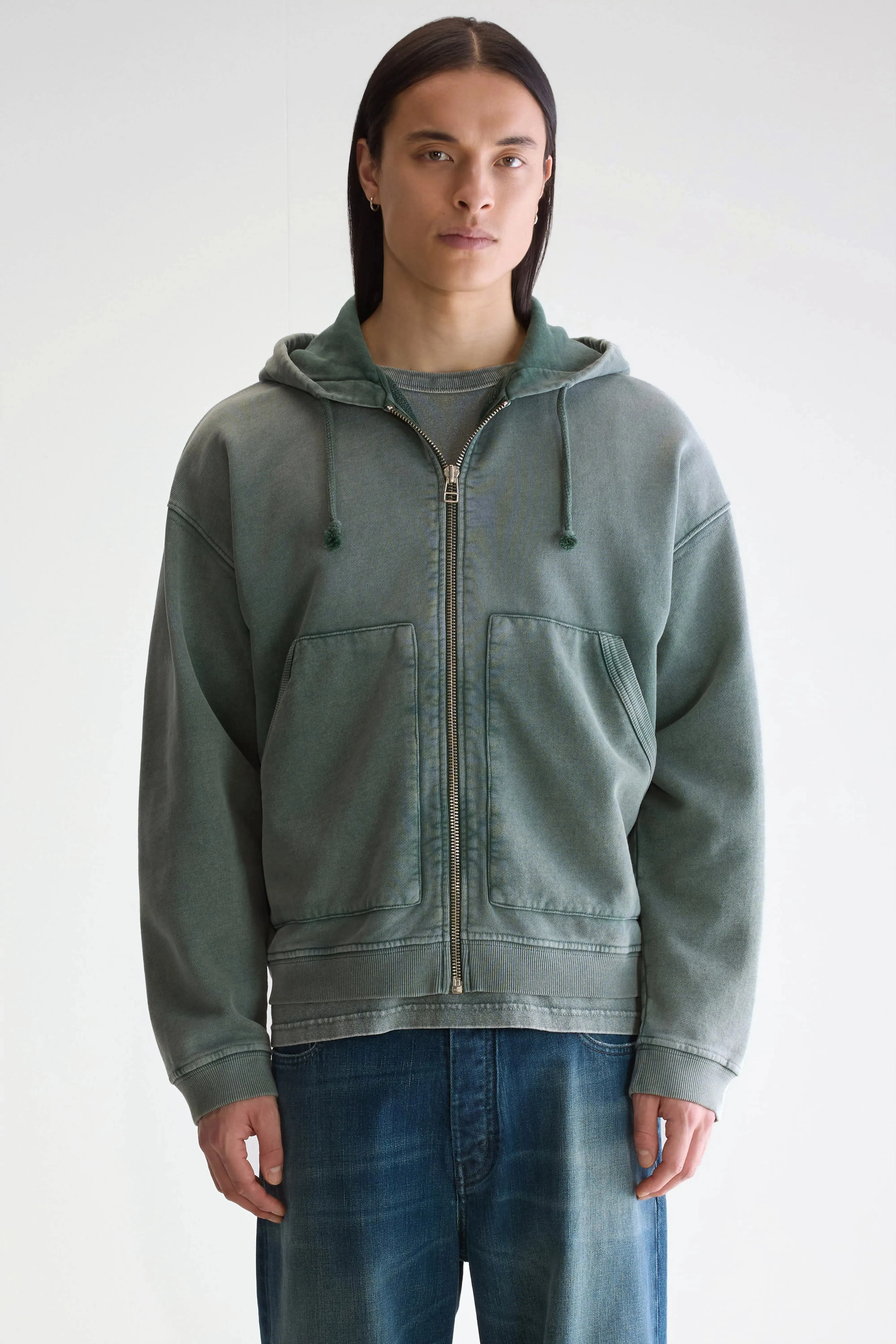 Holiday themed Falkon zip-up hoodie (252 / M / BOTTLE)
