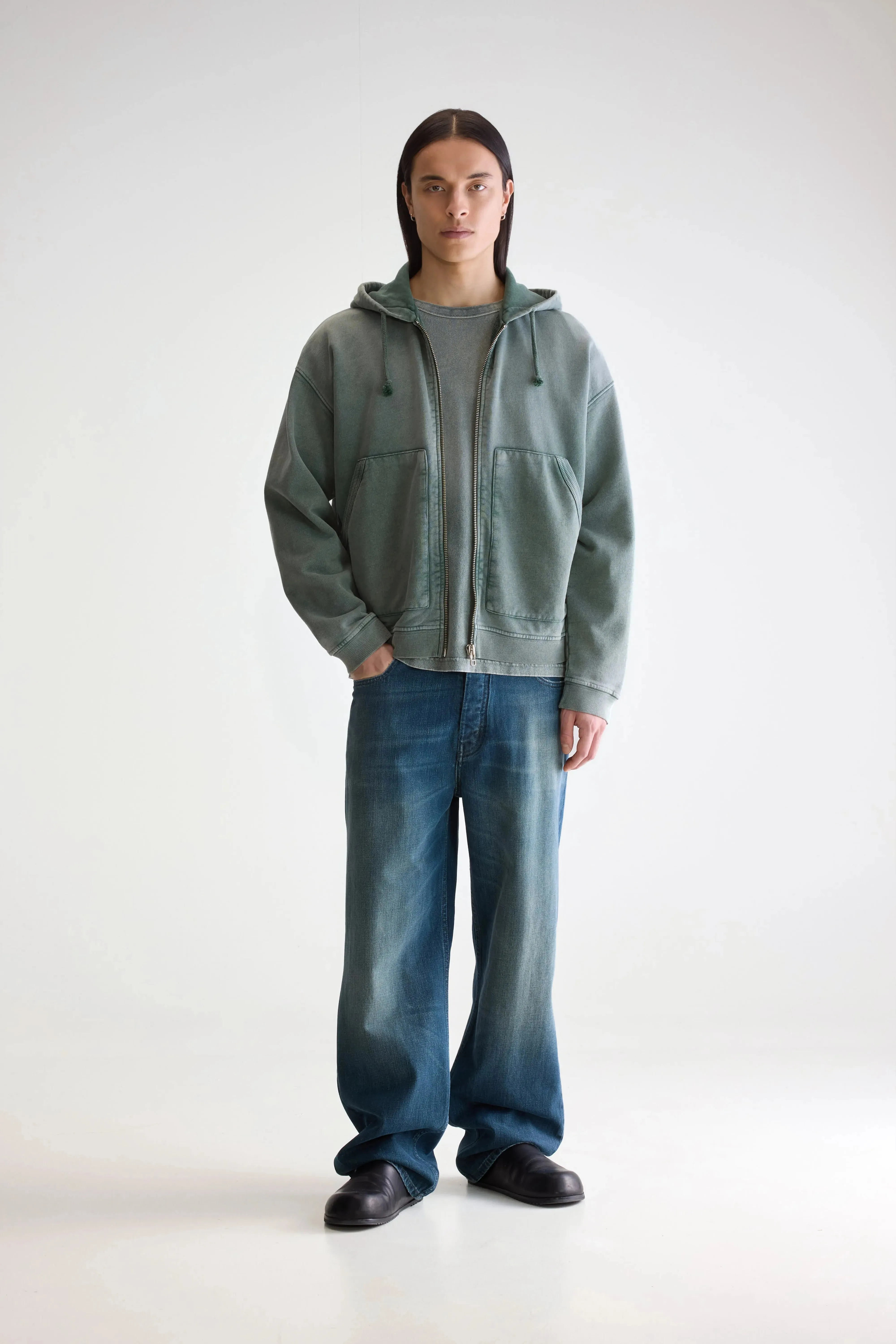 Holiday themed Falkon zip-up hoodie (252 / M / BOTTLE)