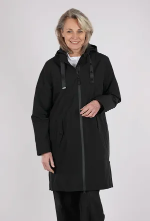 City Forget Hooded Waterproof Jacket, Black