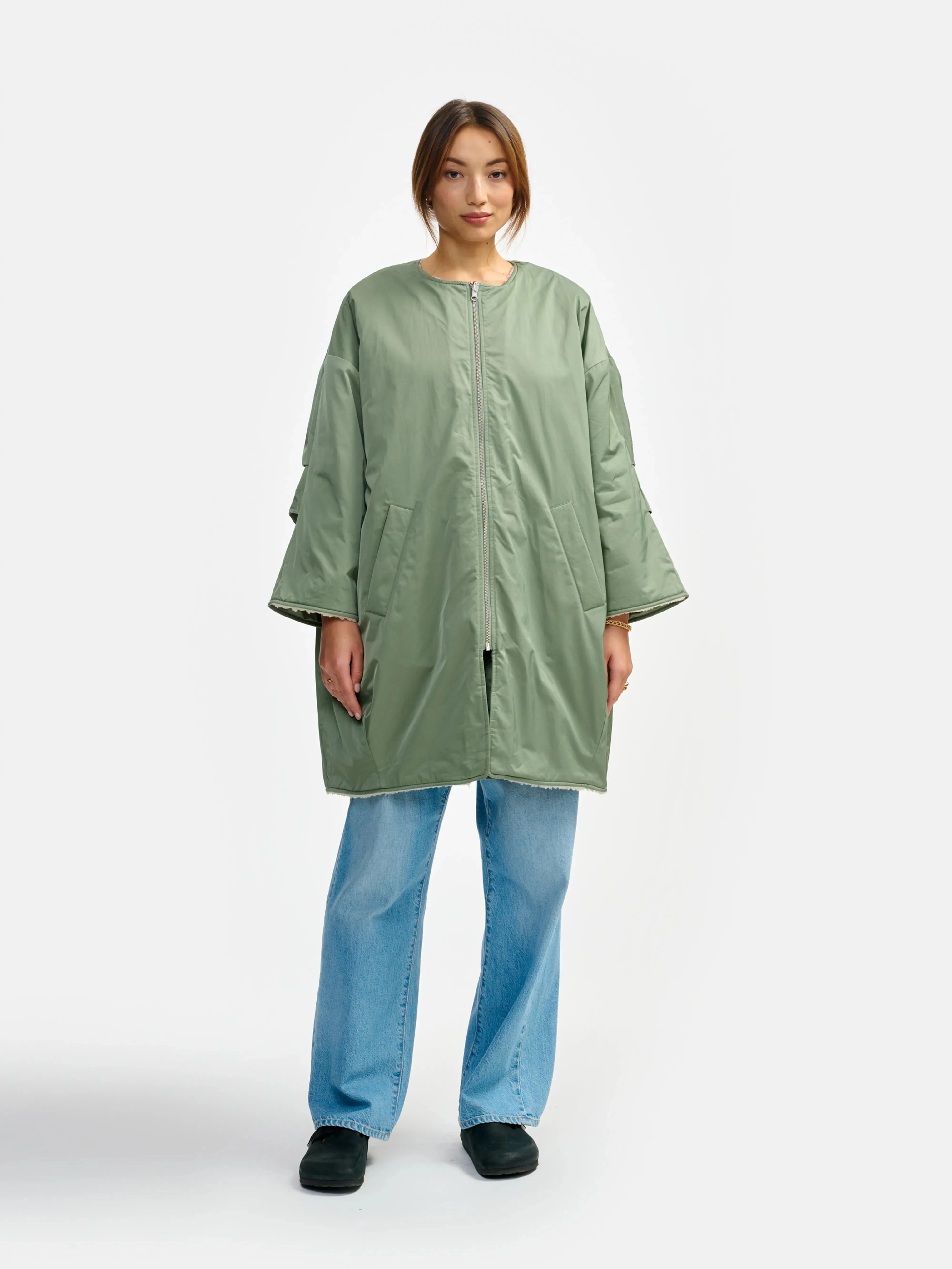 hug coat (241 / W / EUCALYPTUS) Storm Block