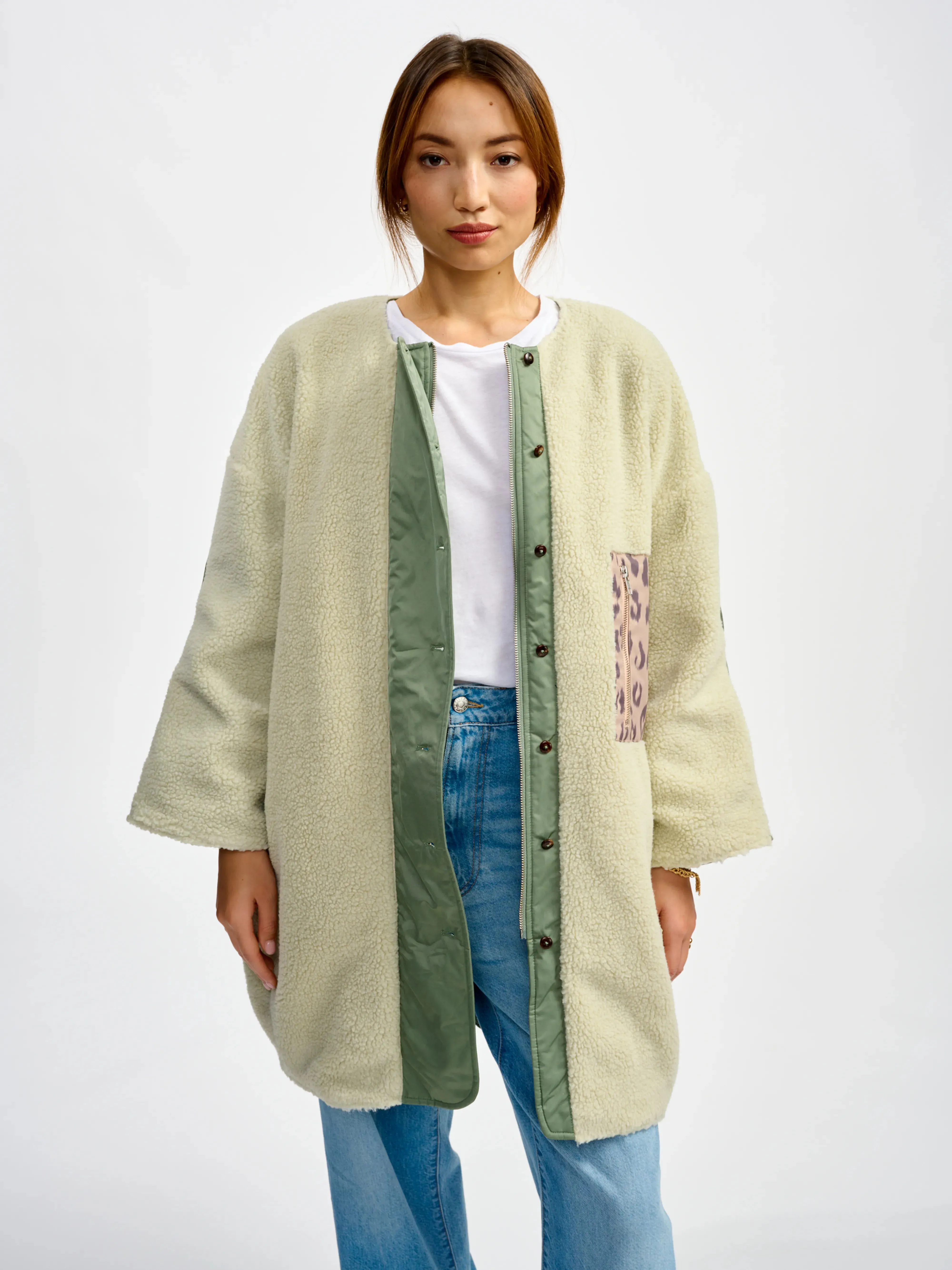 hug coat (241 / W / EUCALYPTUS) Storm Block