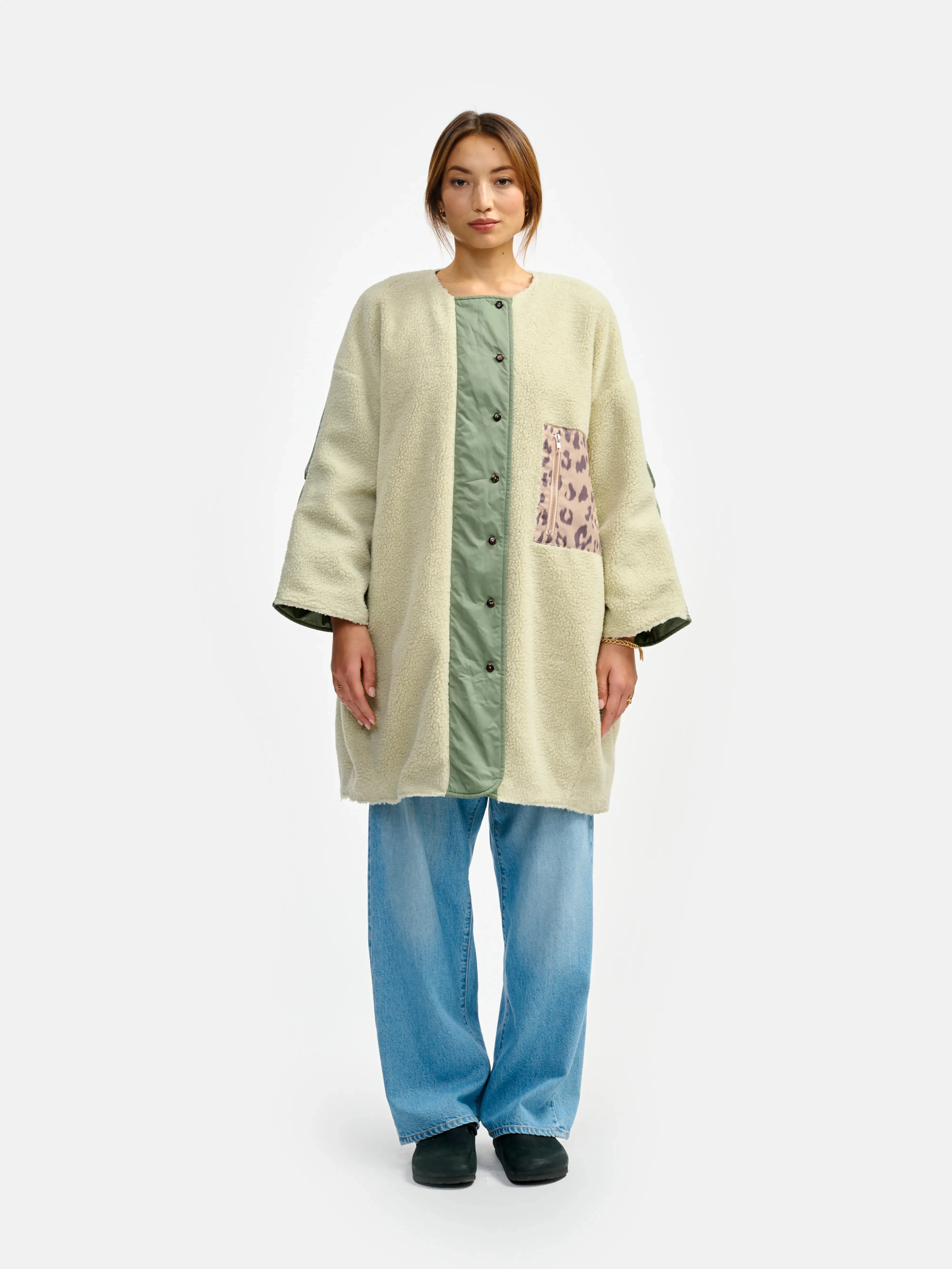 hug coat (241 / W / EUCALYPTUS) Storm Block