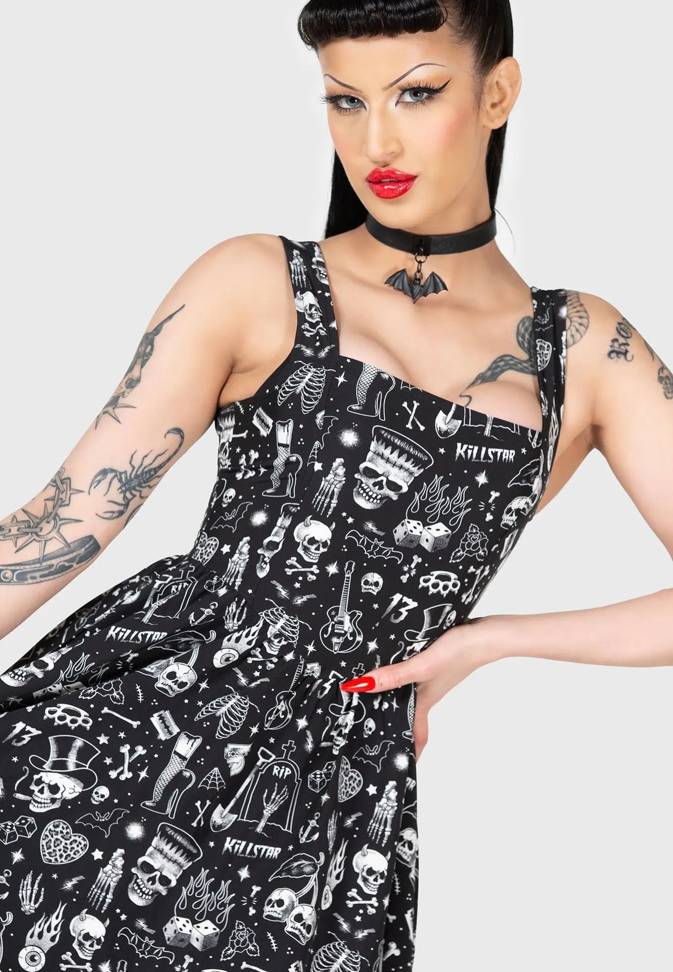 hypoallergenic Killstar - Flipped Mini Black - Dress
