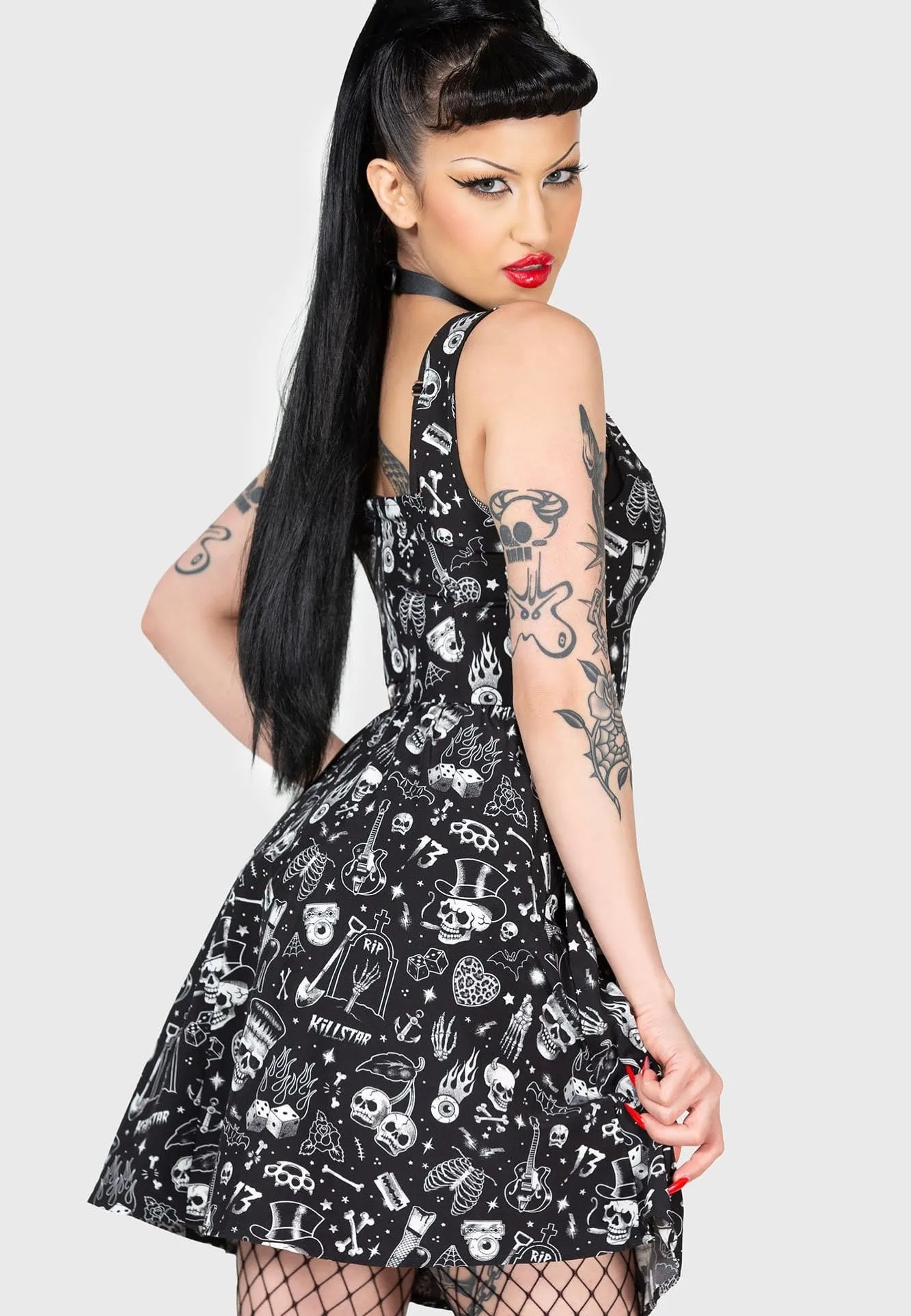 hypoallergenic Killstar - Flipped Mini Black - Dress