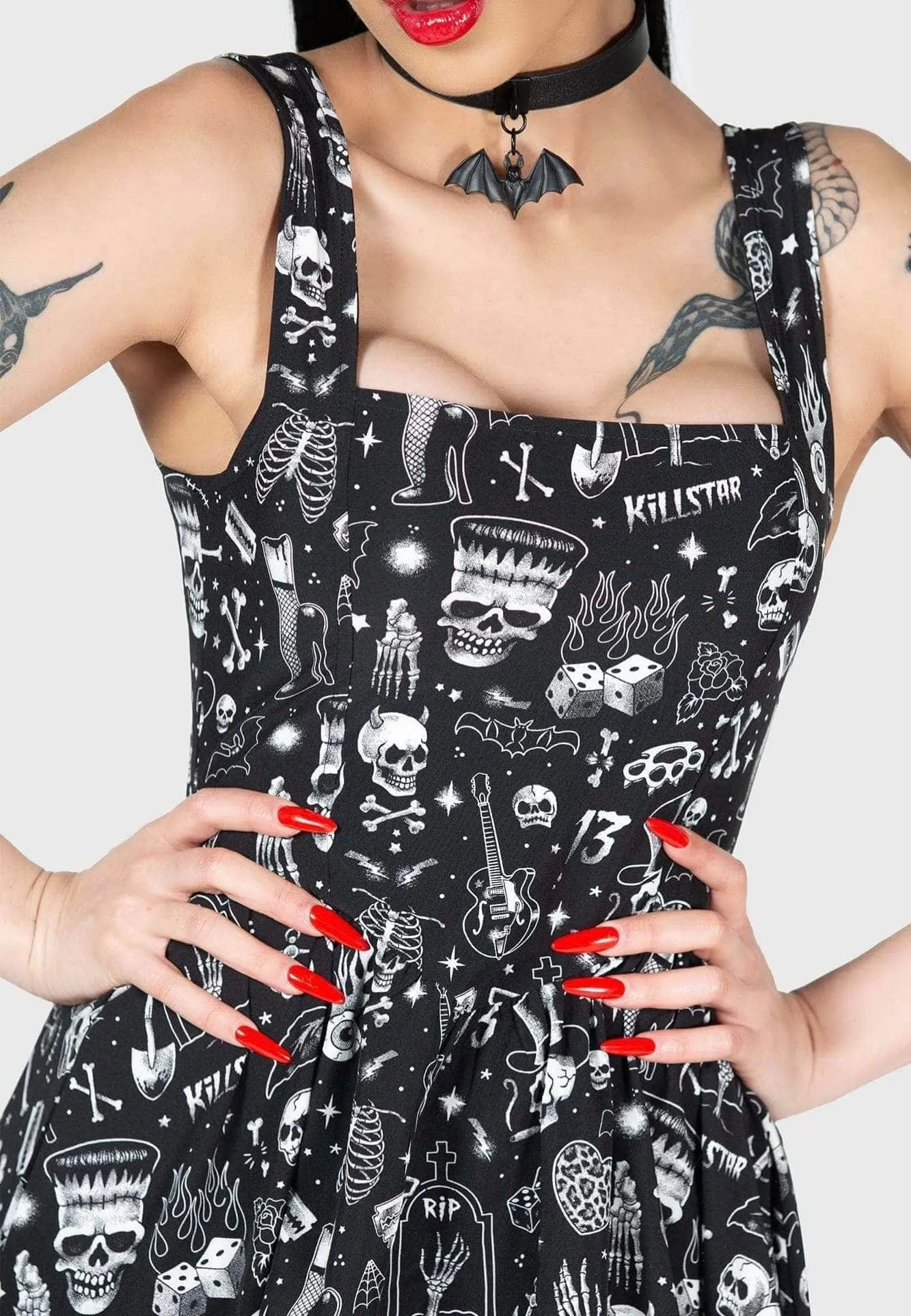 hypoallergenic Killstar - Flipped Mini Black - Dress