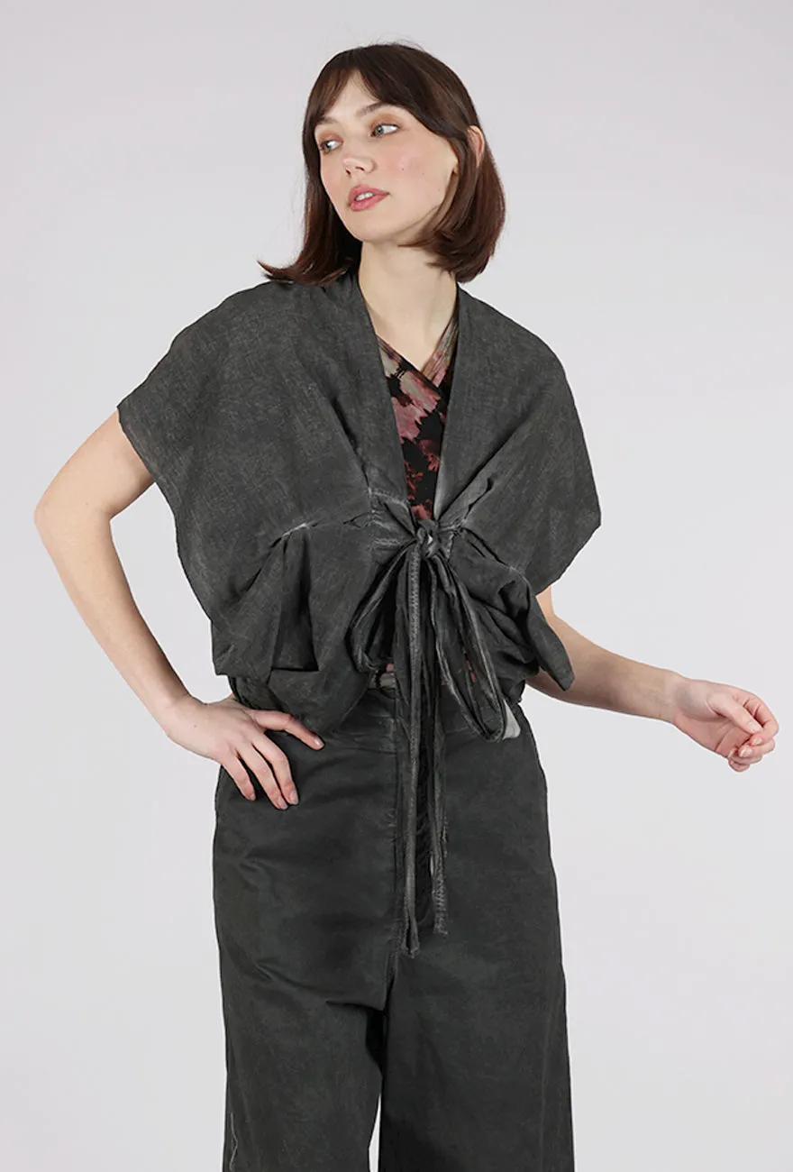 mass - produced Slim-fit Ilias Woven Kimono, Cold Black