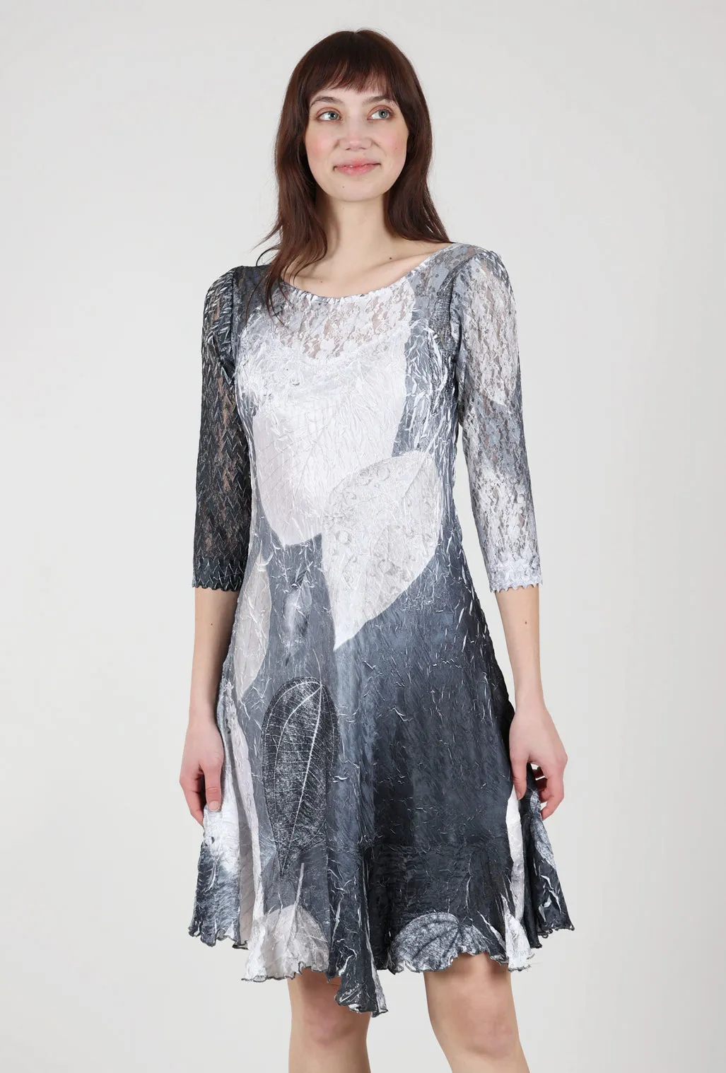 Calm Beauty Ilsa Lace Neck Dress, Black Monet
