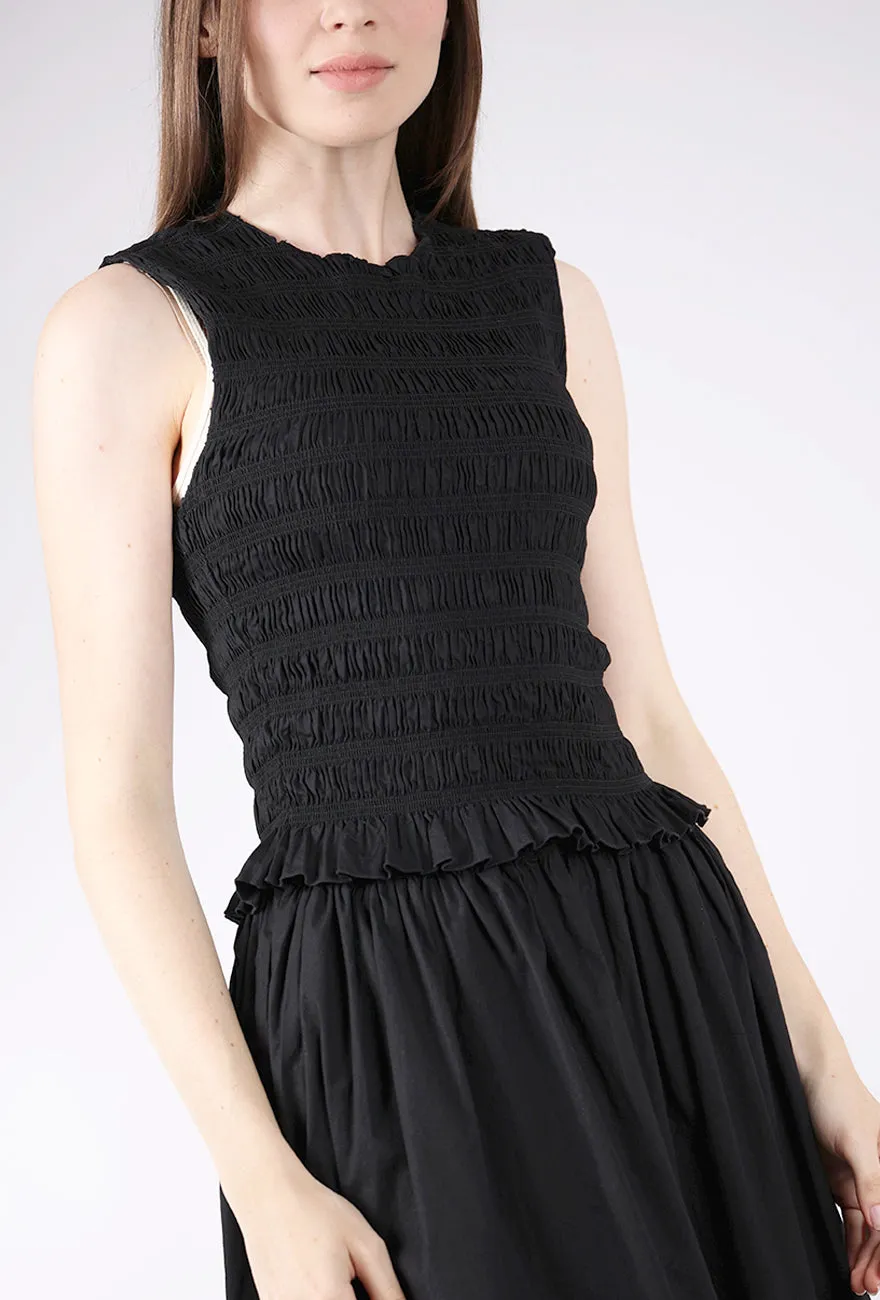 Influential design Phoebe Smocked Tank, Noir