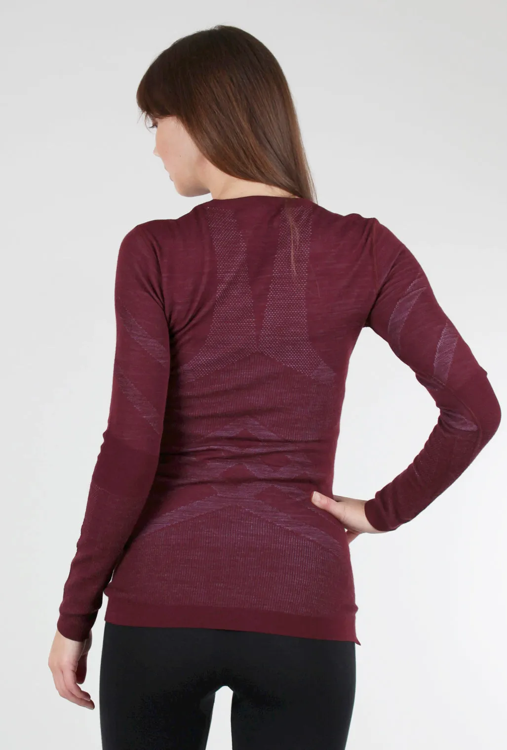 Intraknit Thermal Pattern Crew, Black Cherry/Violet Cozy Fit
