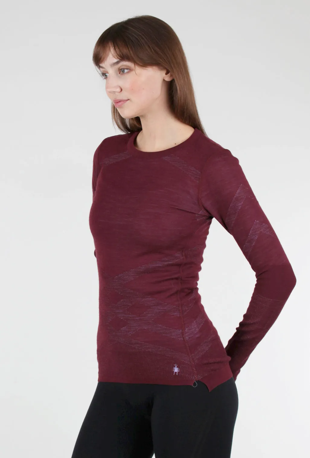 Intraknit Thermal Pattern Crew, Black Cherry/Violet Cozy Fit