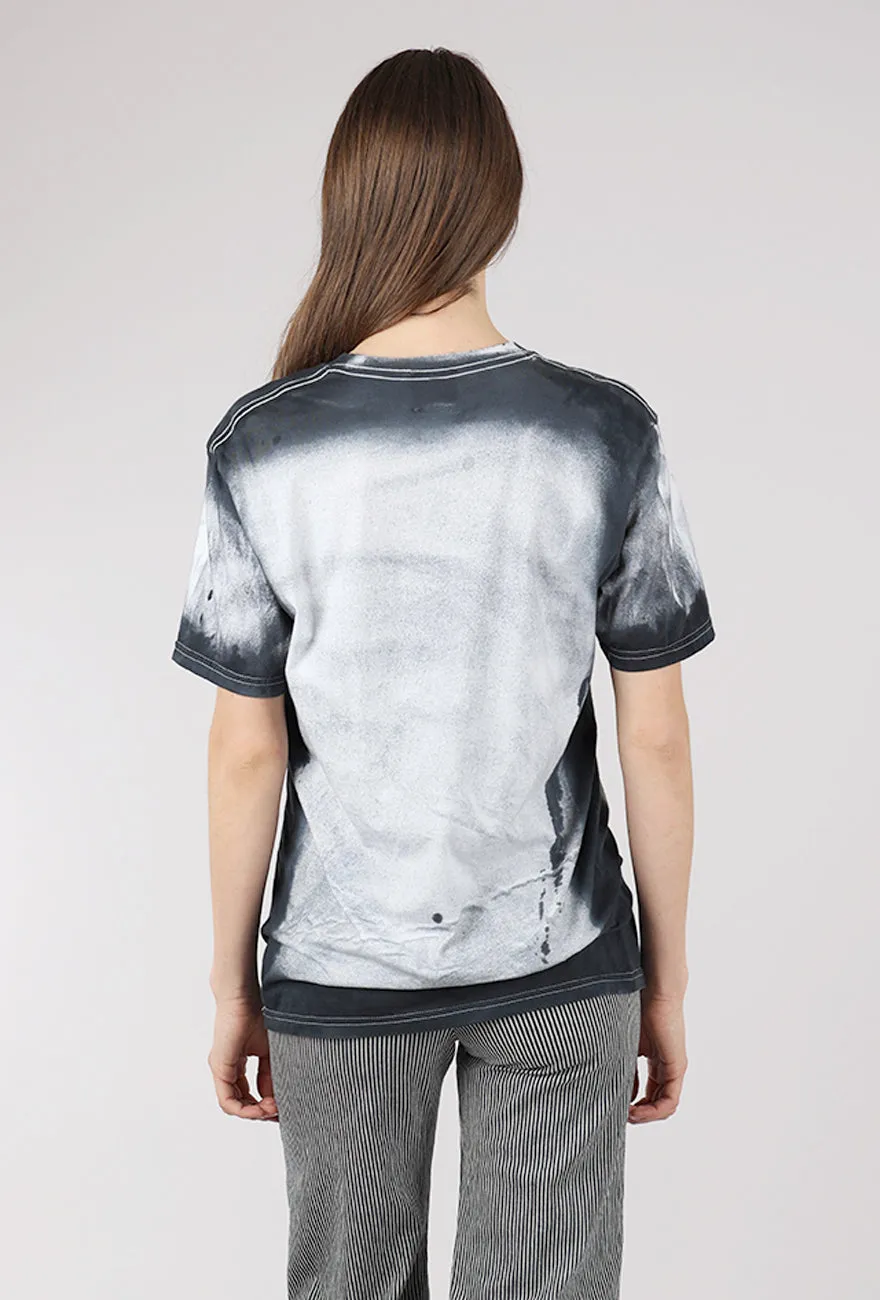 Ishia T-Shirt, Black/White Spray Trendy Wear