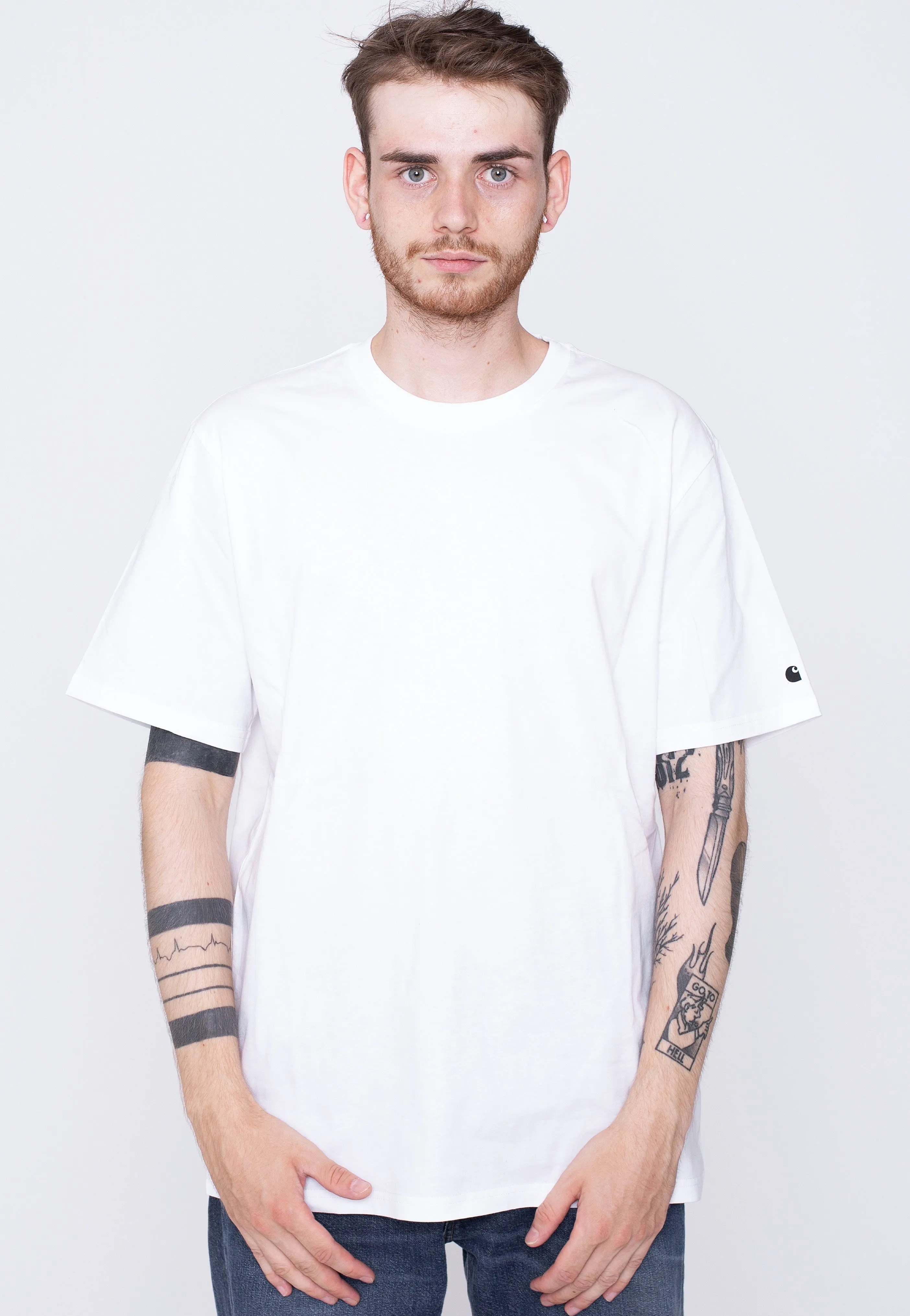 Carhartt WIP - Base White/Black - T-Shirt Long Sleeve Loose Fit