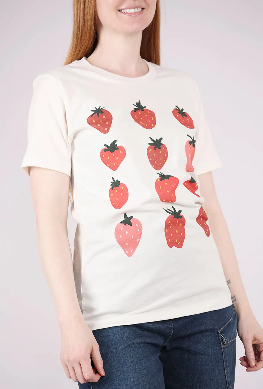 J S Strawberries Tee, White Quick Dress
