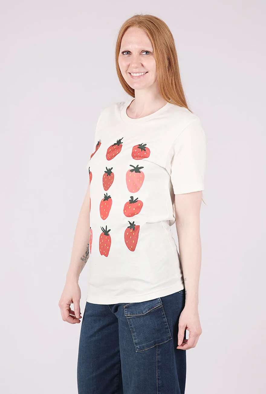 J S Strawberries Tee, White Quick Dress