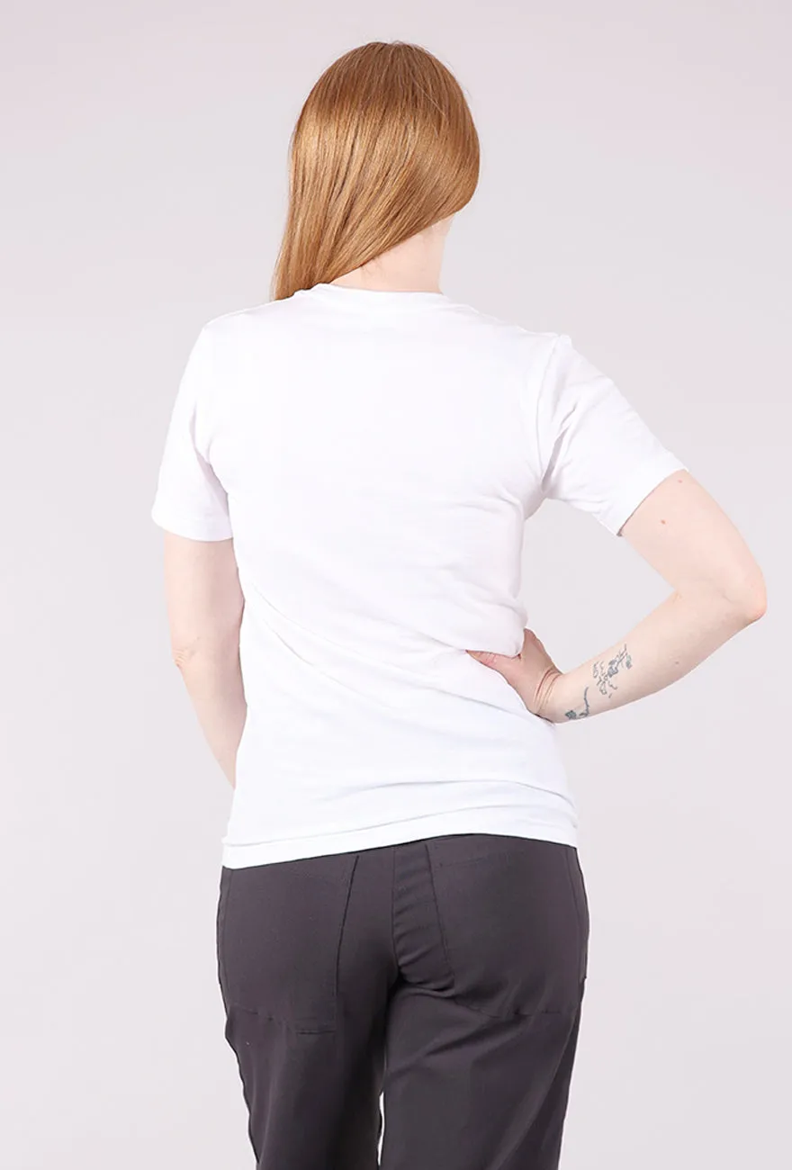 J&S Heart Tee, White/Gray workout wear