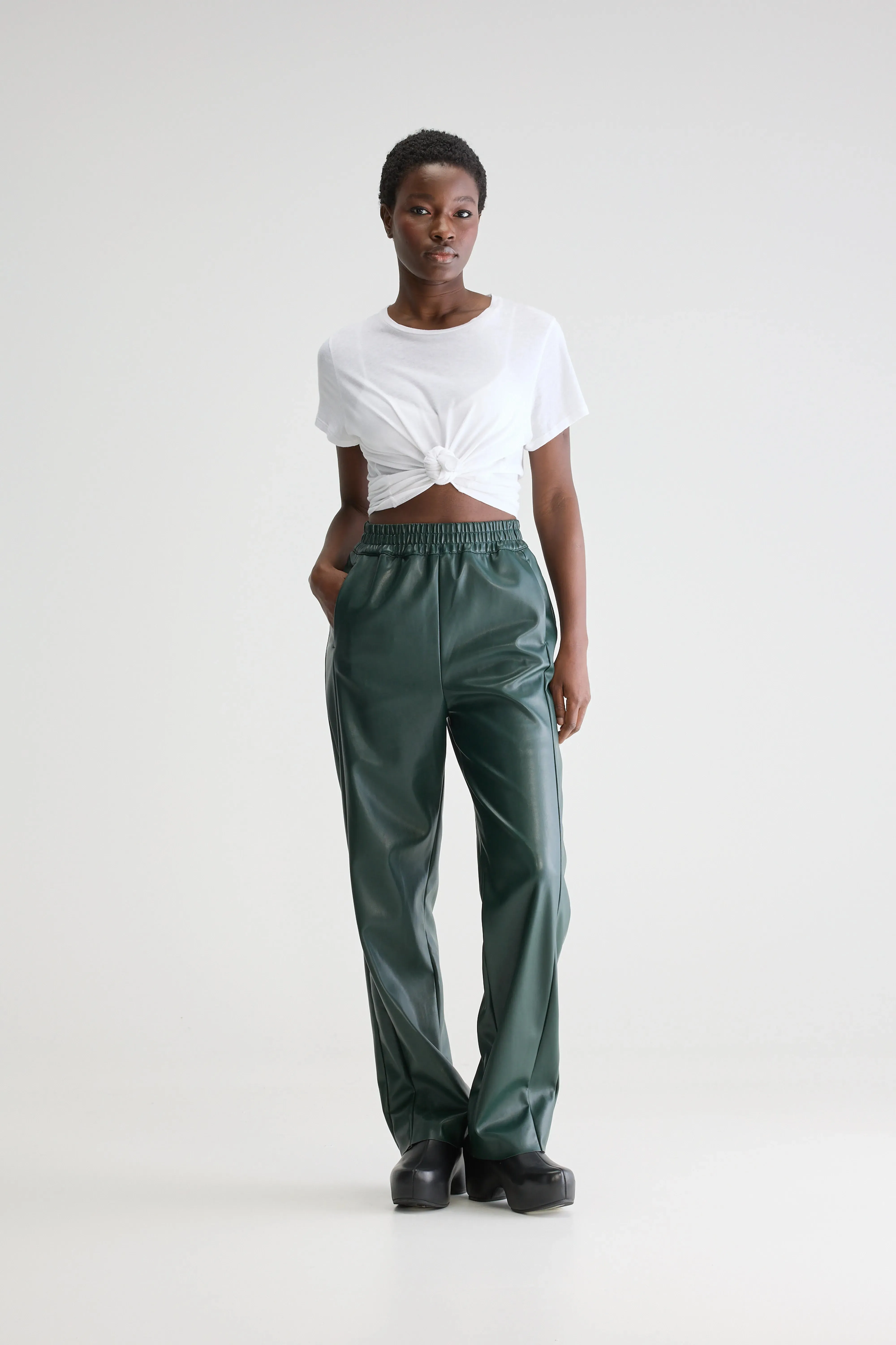Janda faux leather trousers (251 / W / HUNTER) Perfect Cut