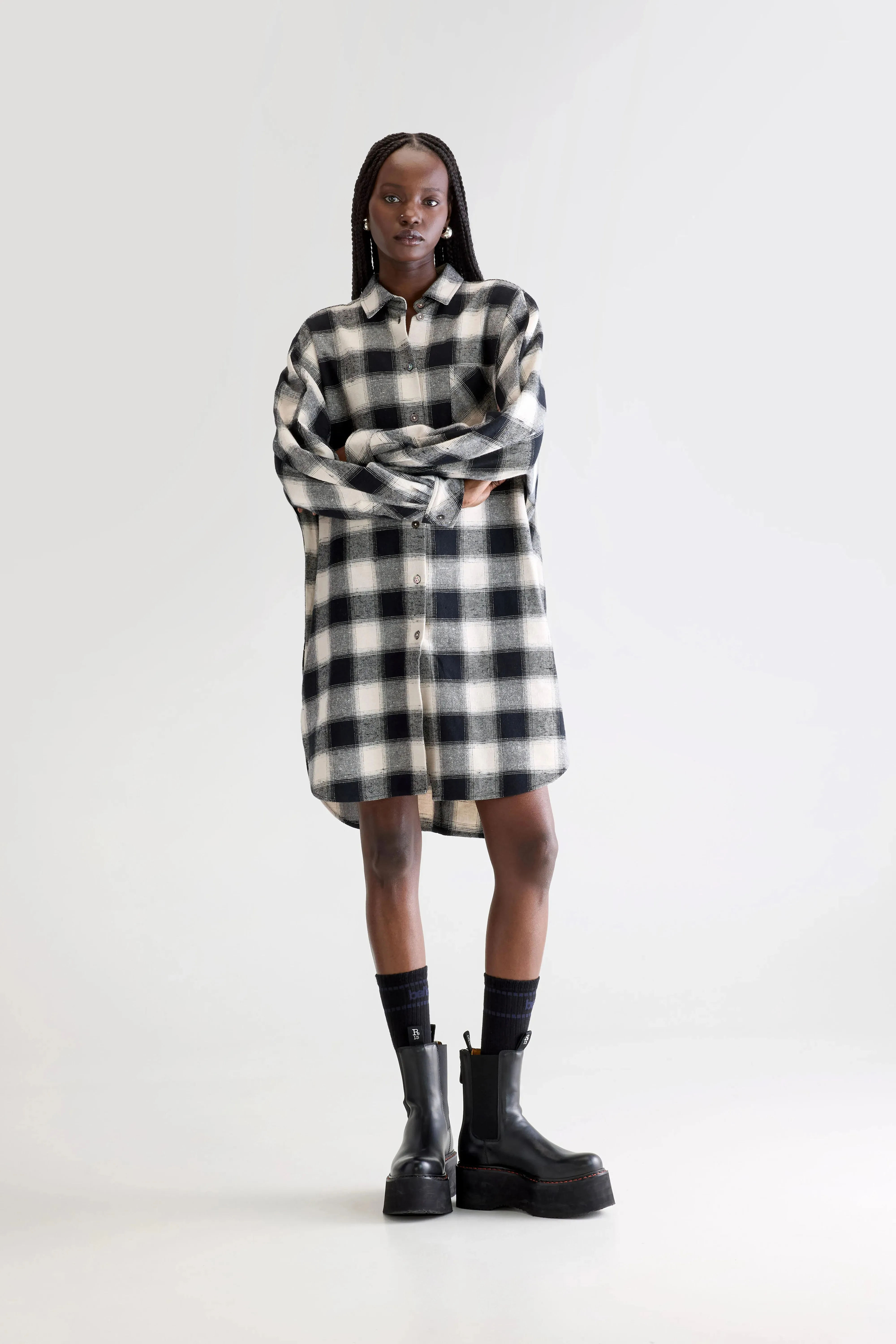Janet shirt dress (252 / W / CHECK A) Ombre effect