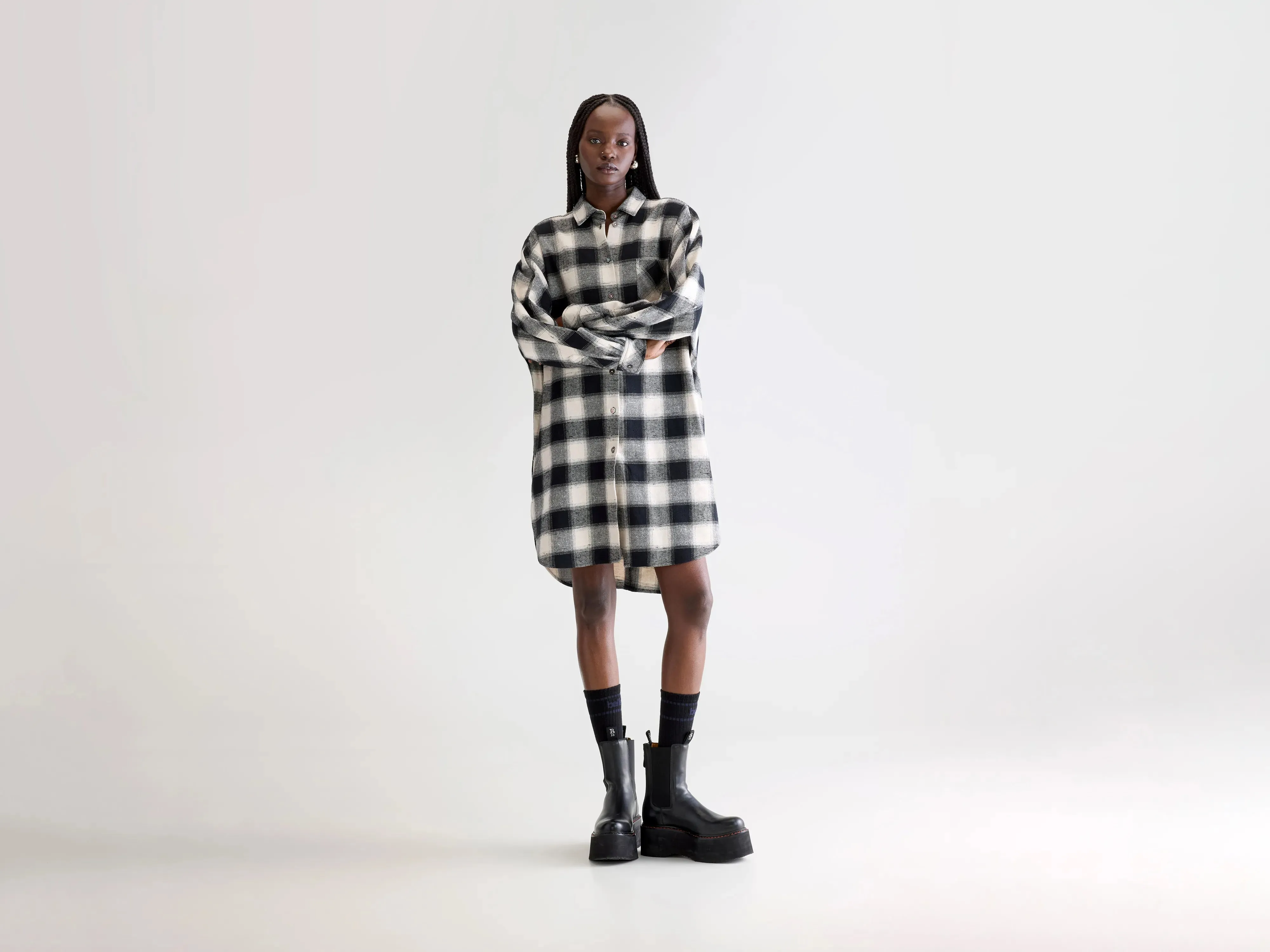 Janet shirt dress (252 / W / CHECK A) Winter Layer