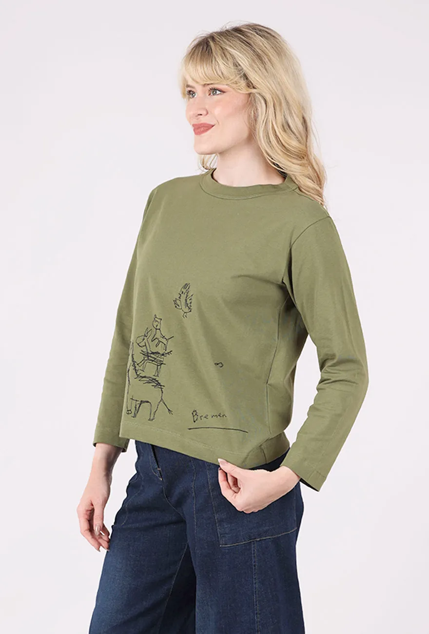Jazz Stitched Knit Top, Green Valentine's wear