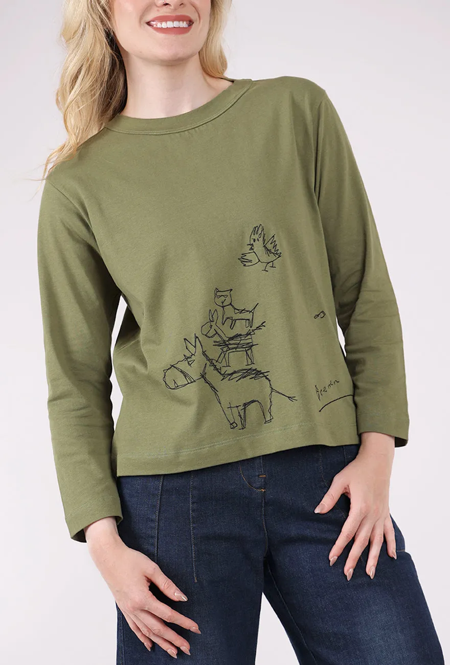 Jazz Stitched Knit Top, Green Valentine's wear