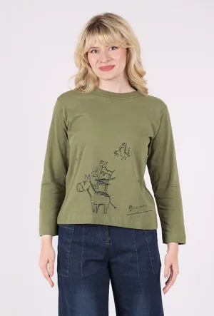 Jazz Stitched Knit Top, Green Fashionable Breathable fabric