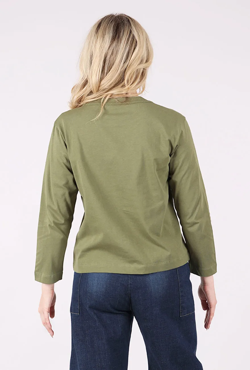 Jazz Stitched Knit Top, Green Valentine's wear