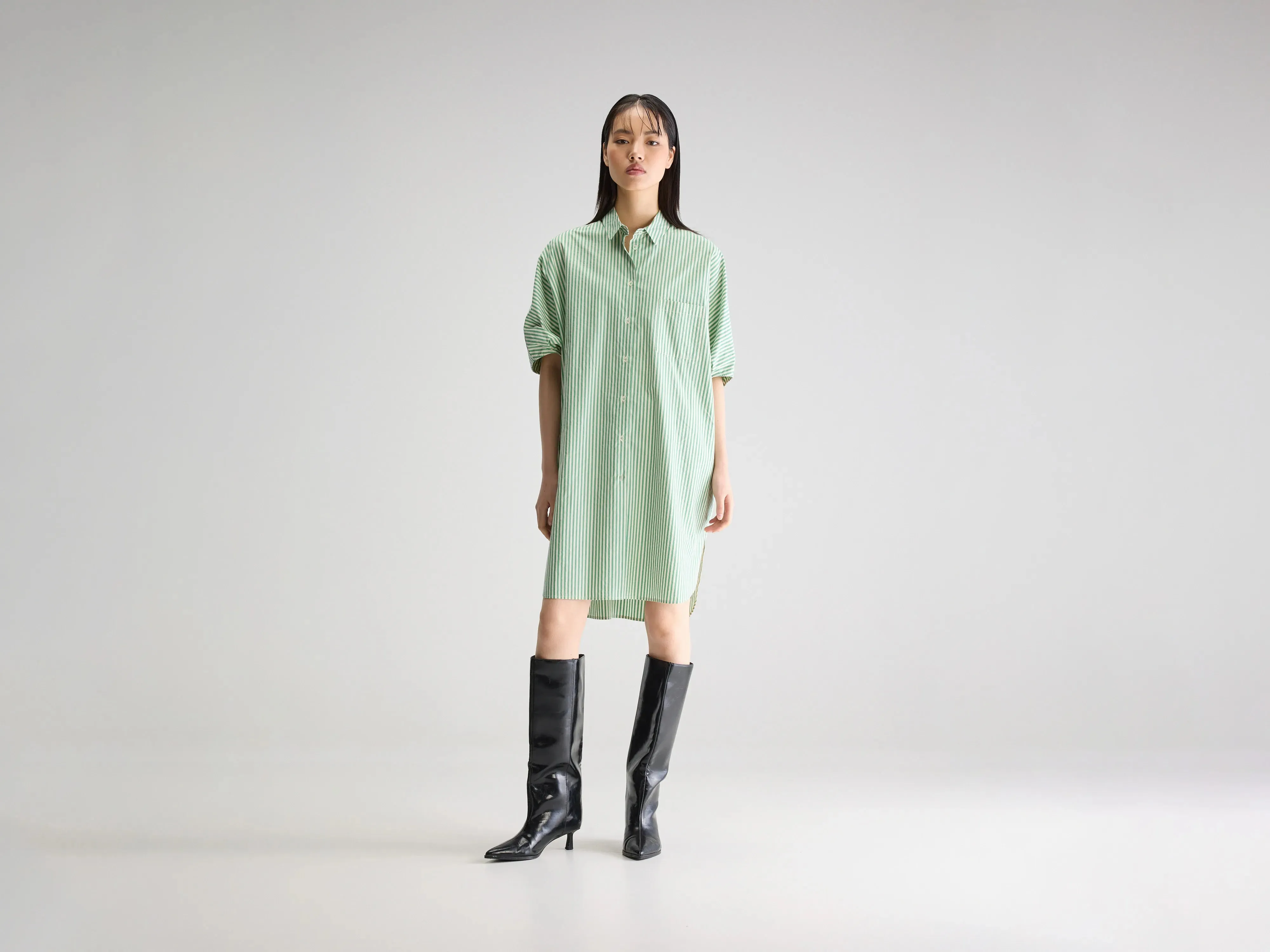 Jeanne shirt dress (251 / W / STRIPE B) Emerging-Brand Flowy Cut