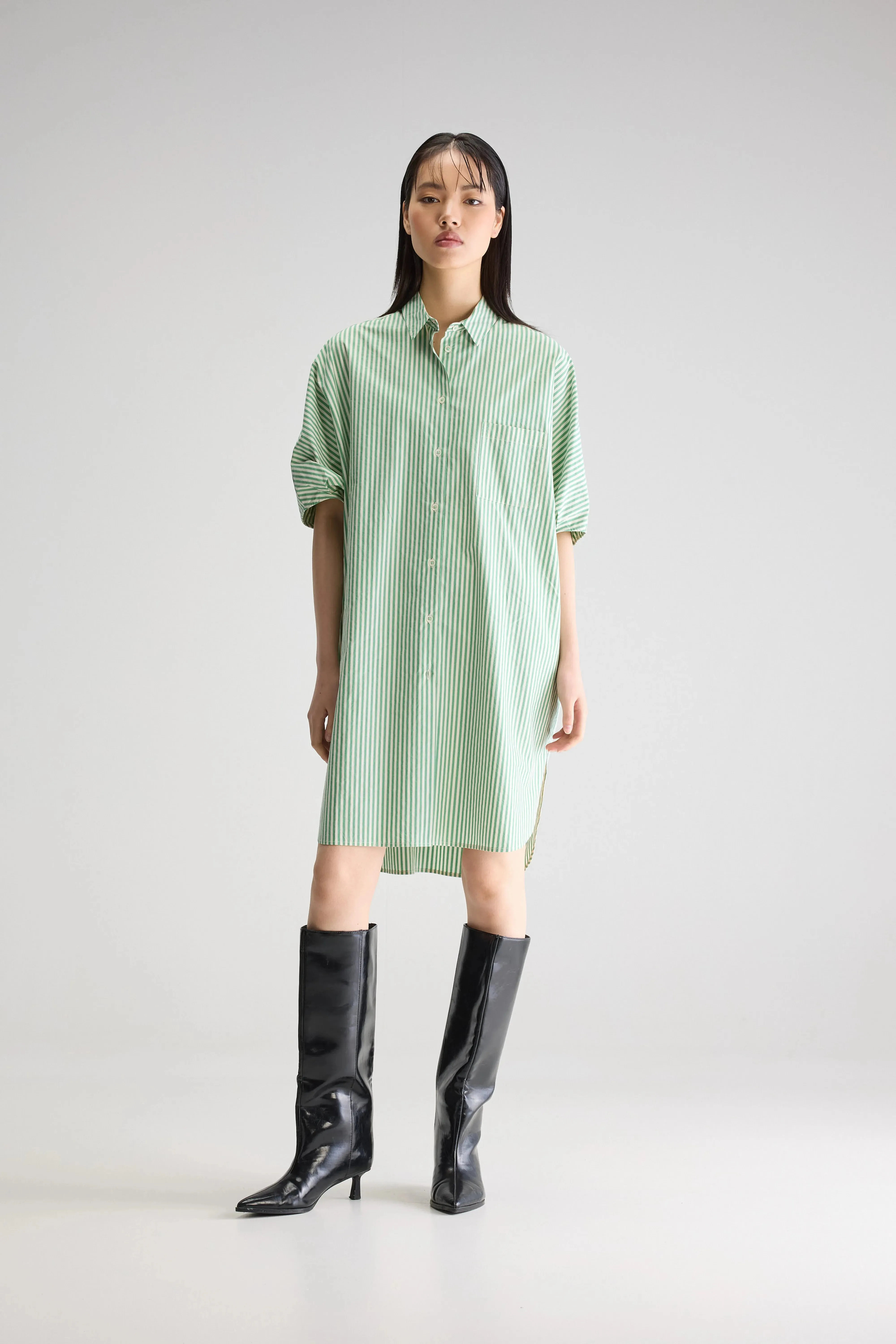 Jeanne shirt dress (251 / W / STRIPE B) Watercolor Effect