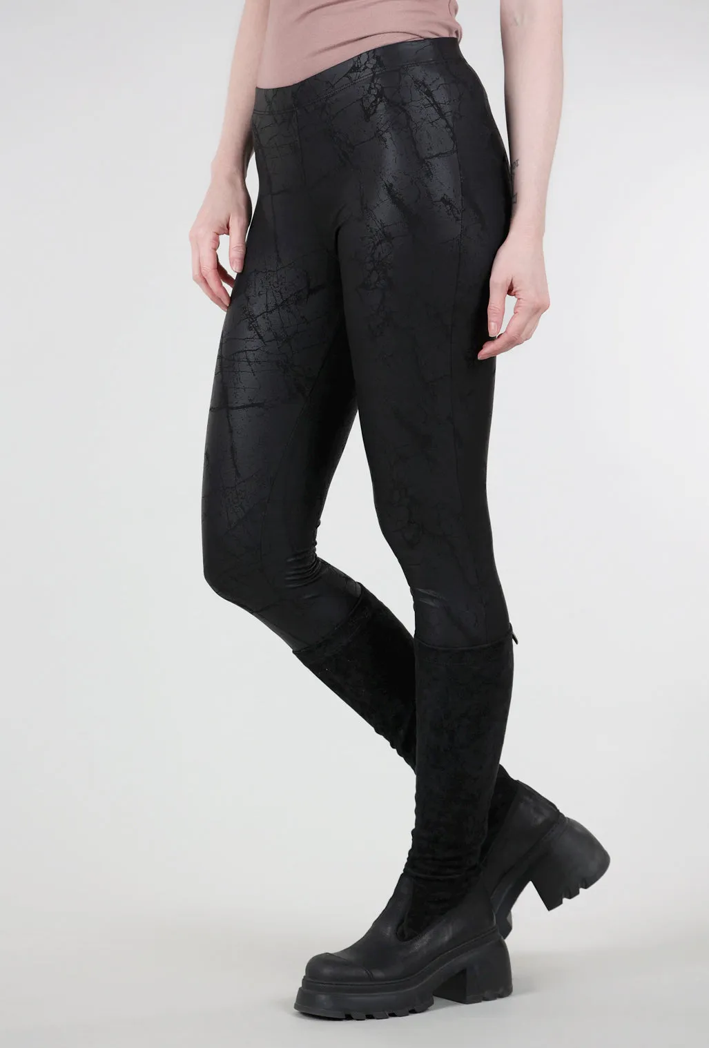 Jenna Leggings, Thunder Black Durable Fabric