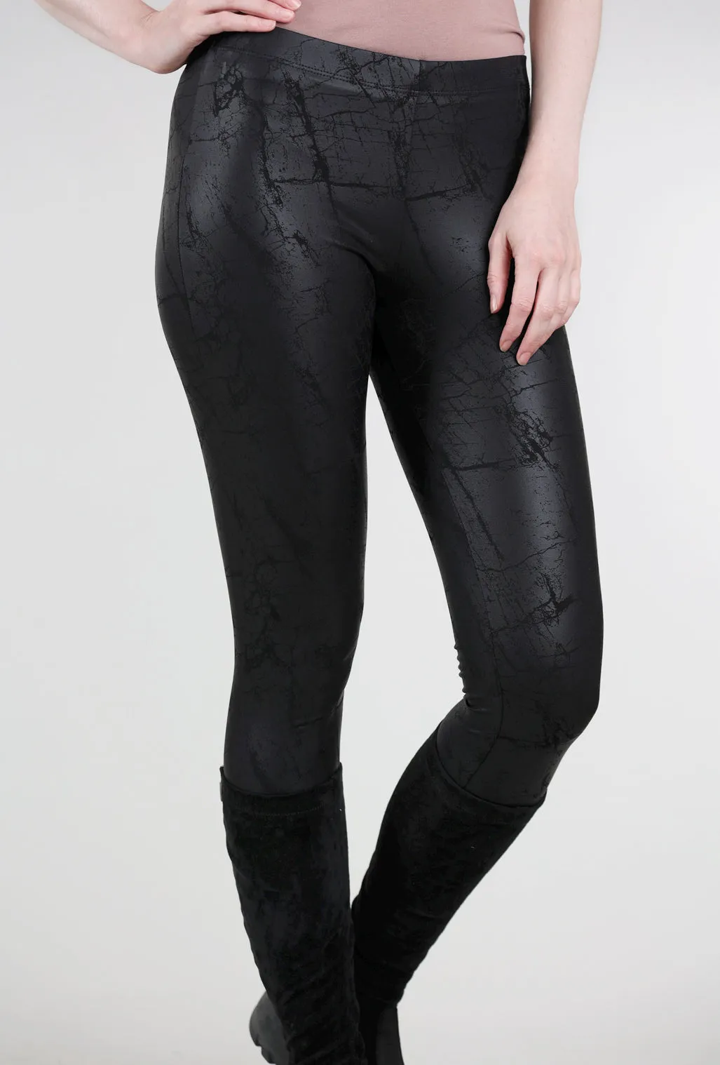 Jenna Leggings, Thunder Black Durable Fabric