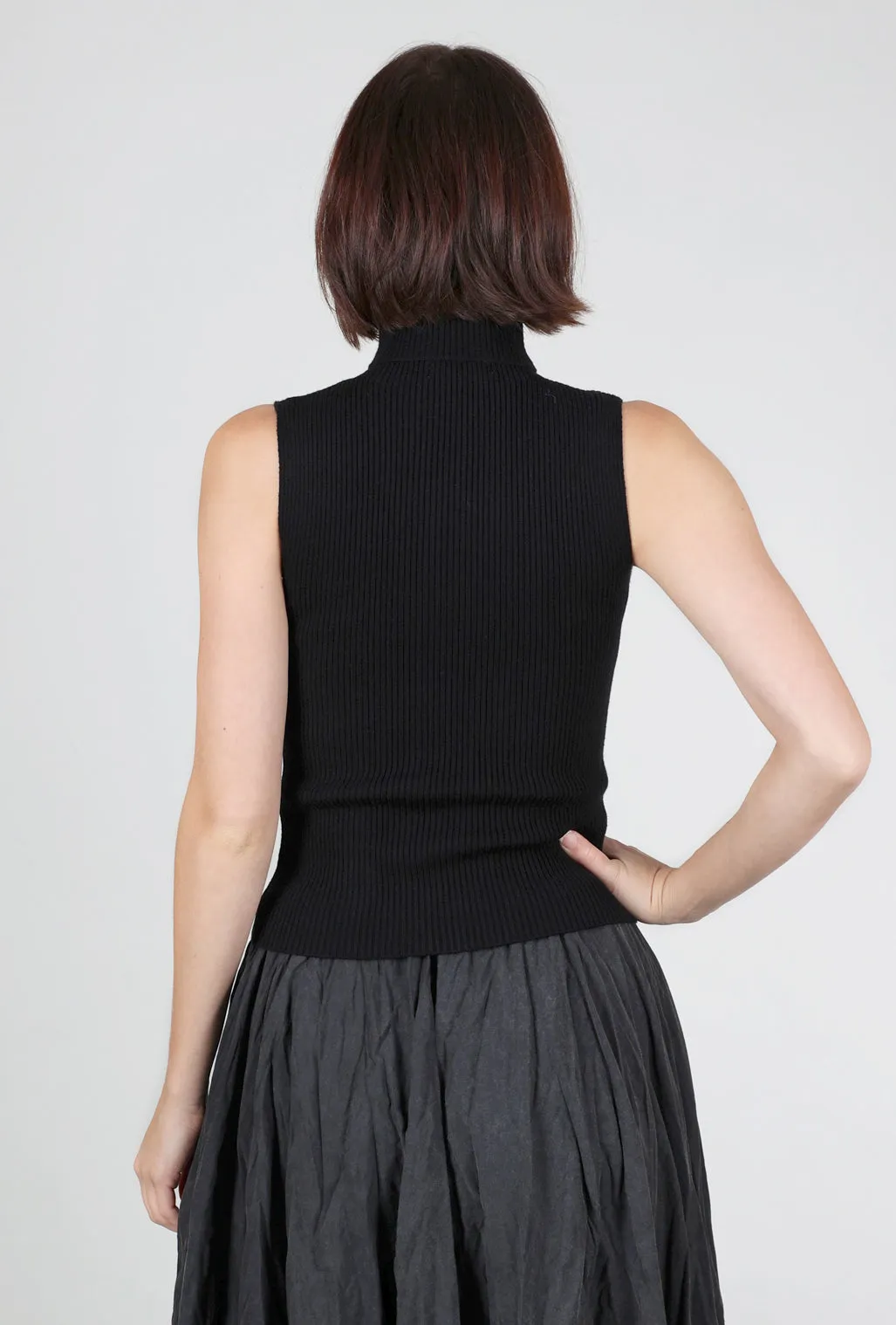 Jennifer S/L Ribbed Mockneck, Black Chic Comfort