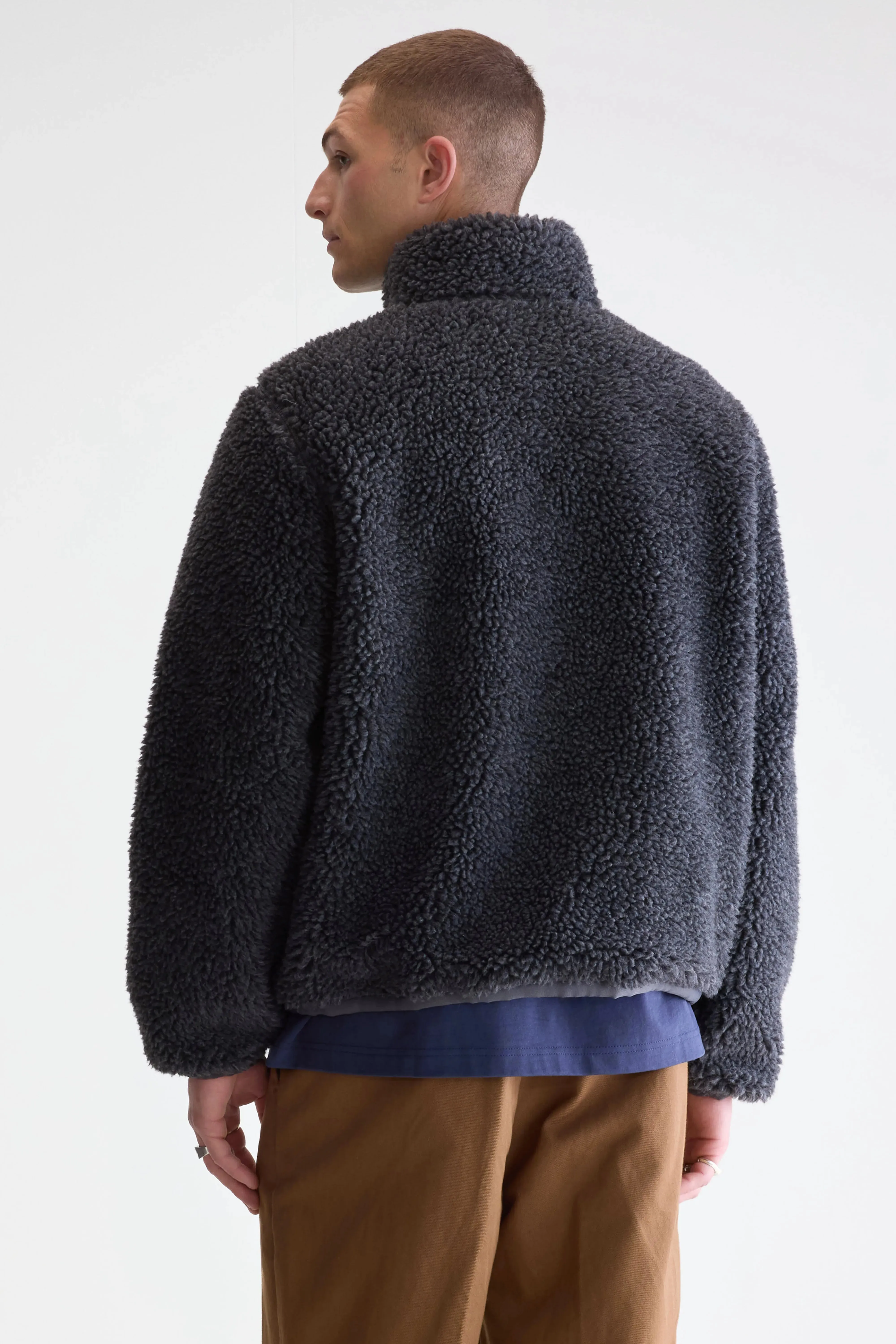 Jeremy zip-up teddy sweatshirt (252 / M / CHARCOAL) Relaxed Fits