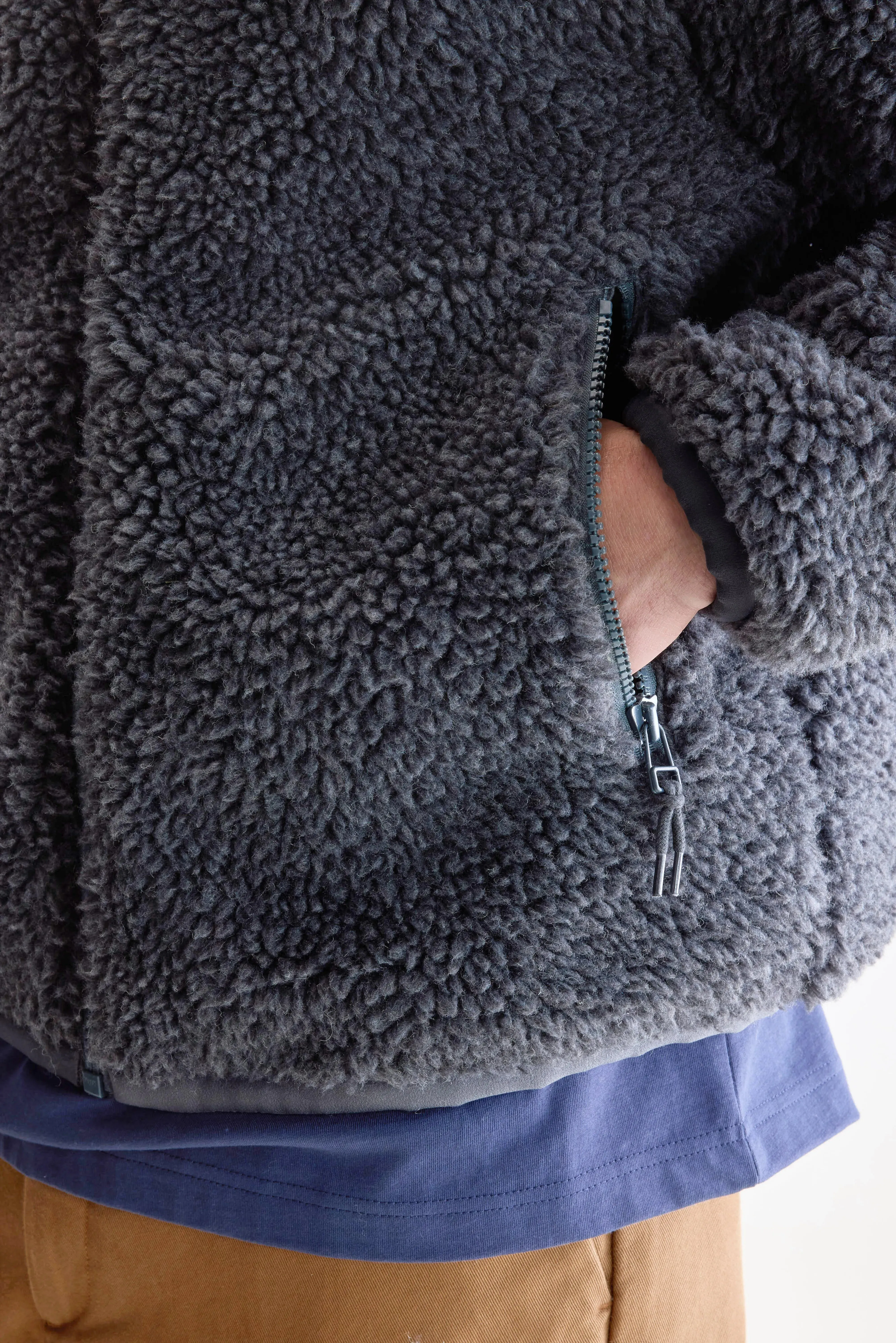 Jeremy zip-up teddy sweatshirt (252 / M / CHARCOAL) Relaxed Fits