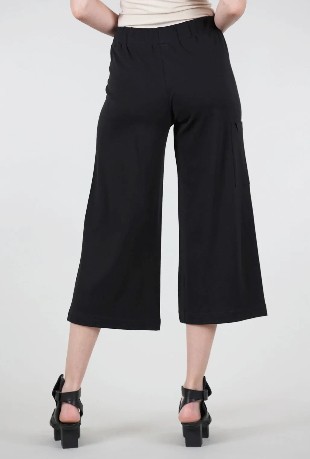 Jersey Gaucho Pant, Black Easy Wear