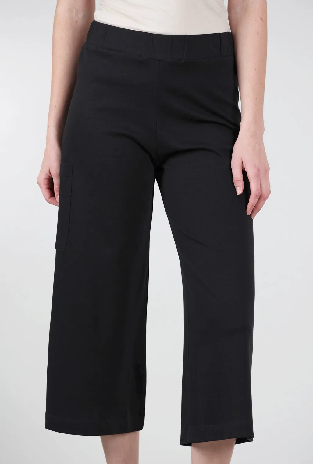 Jersey Gaucho Pant, Black Easy Wear