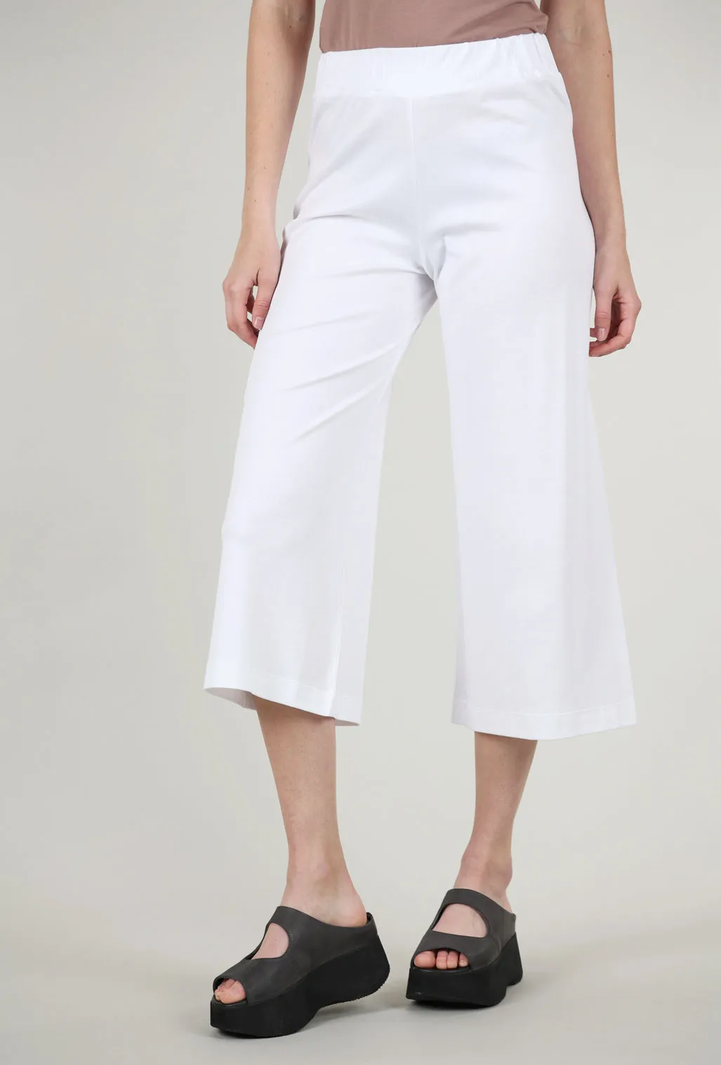 Jersey Gaucho Pant, White Fashionable Cut