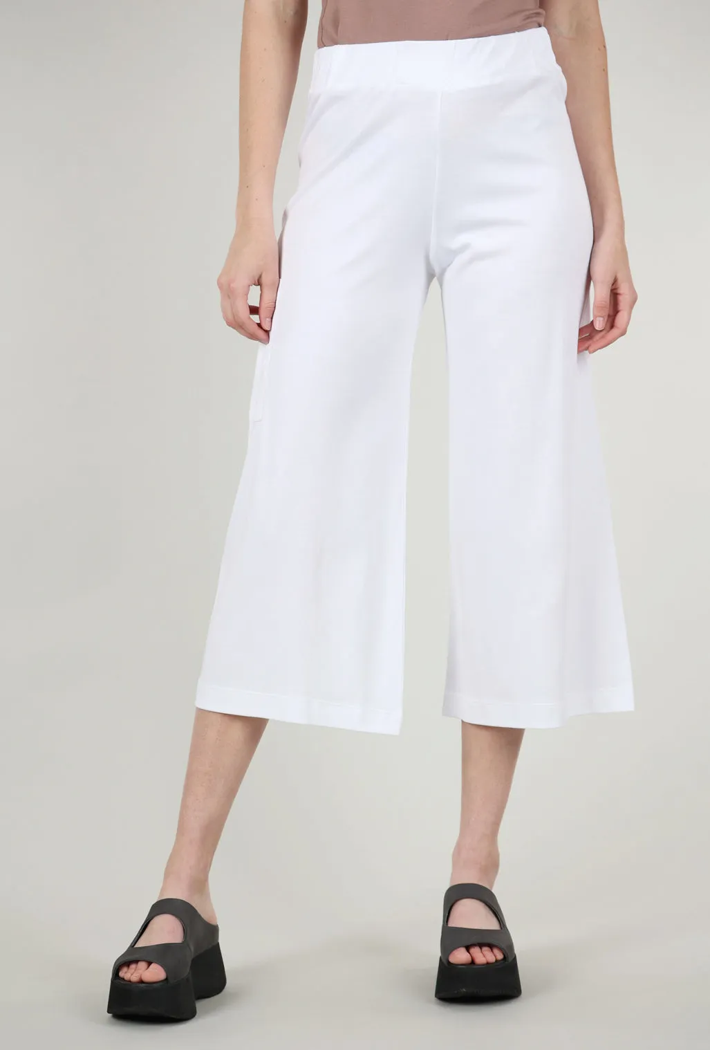 Urban Look Minimal Vibe Jersey Gaucho Pant, White