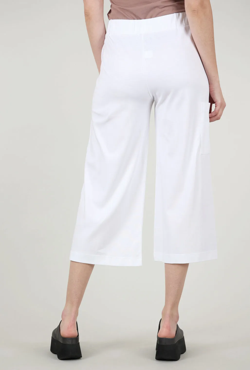 Jersey Gaucho Pant, White Fashionable Cut