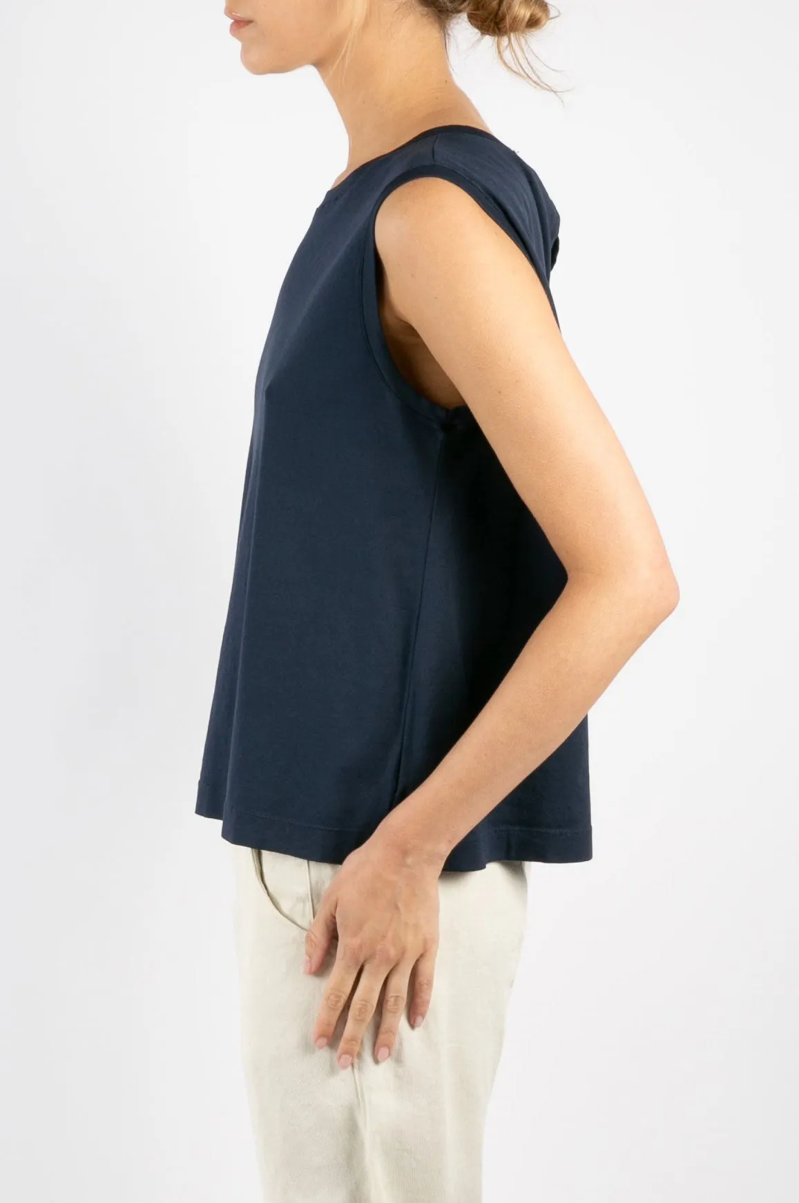 Jersey Navy Blue Tank Spring Chic