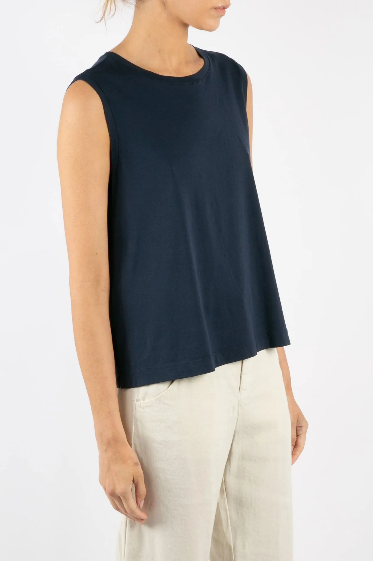Jersey Navy Blue Tank Spring Chic
