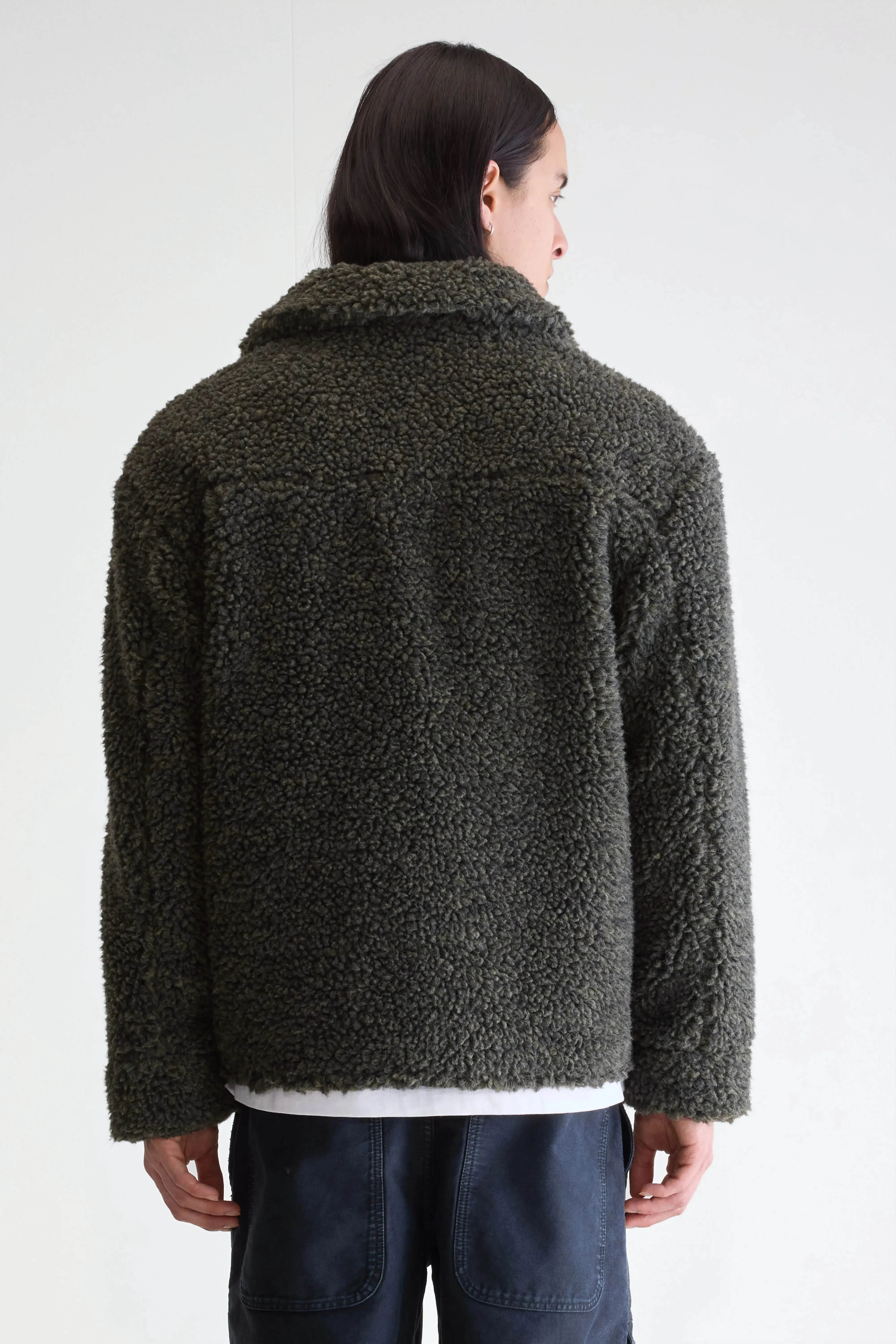 Jezzo teddy jacket (252 / M / DARK OLIVE) Velcro Closure